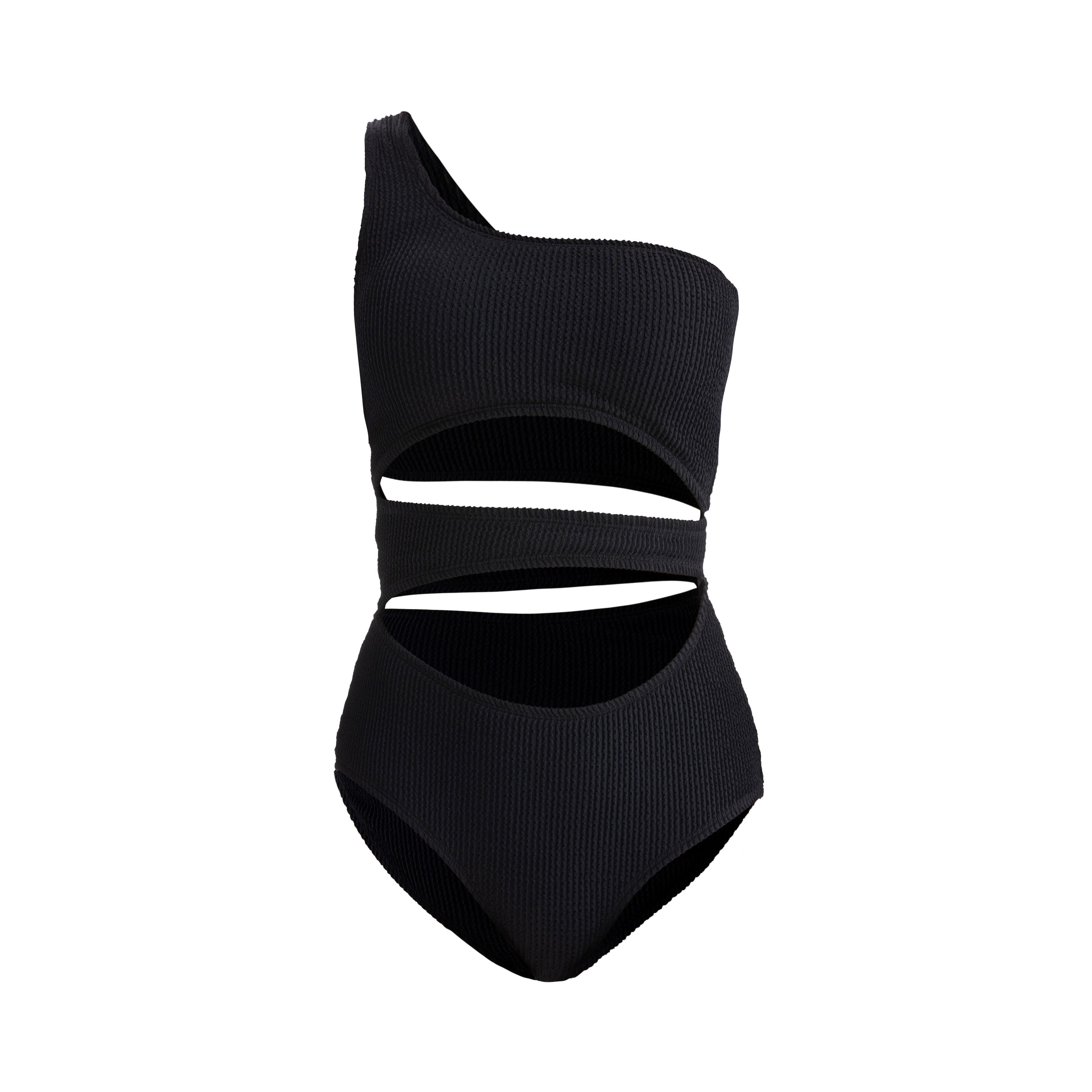 Black Aruba crinkle one piece