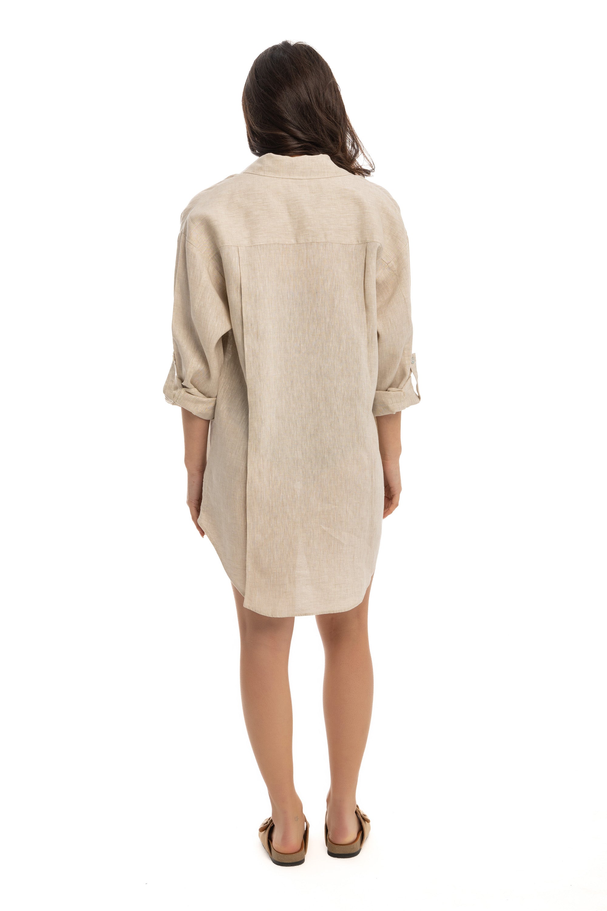Women's Beige Linen Cover Up