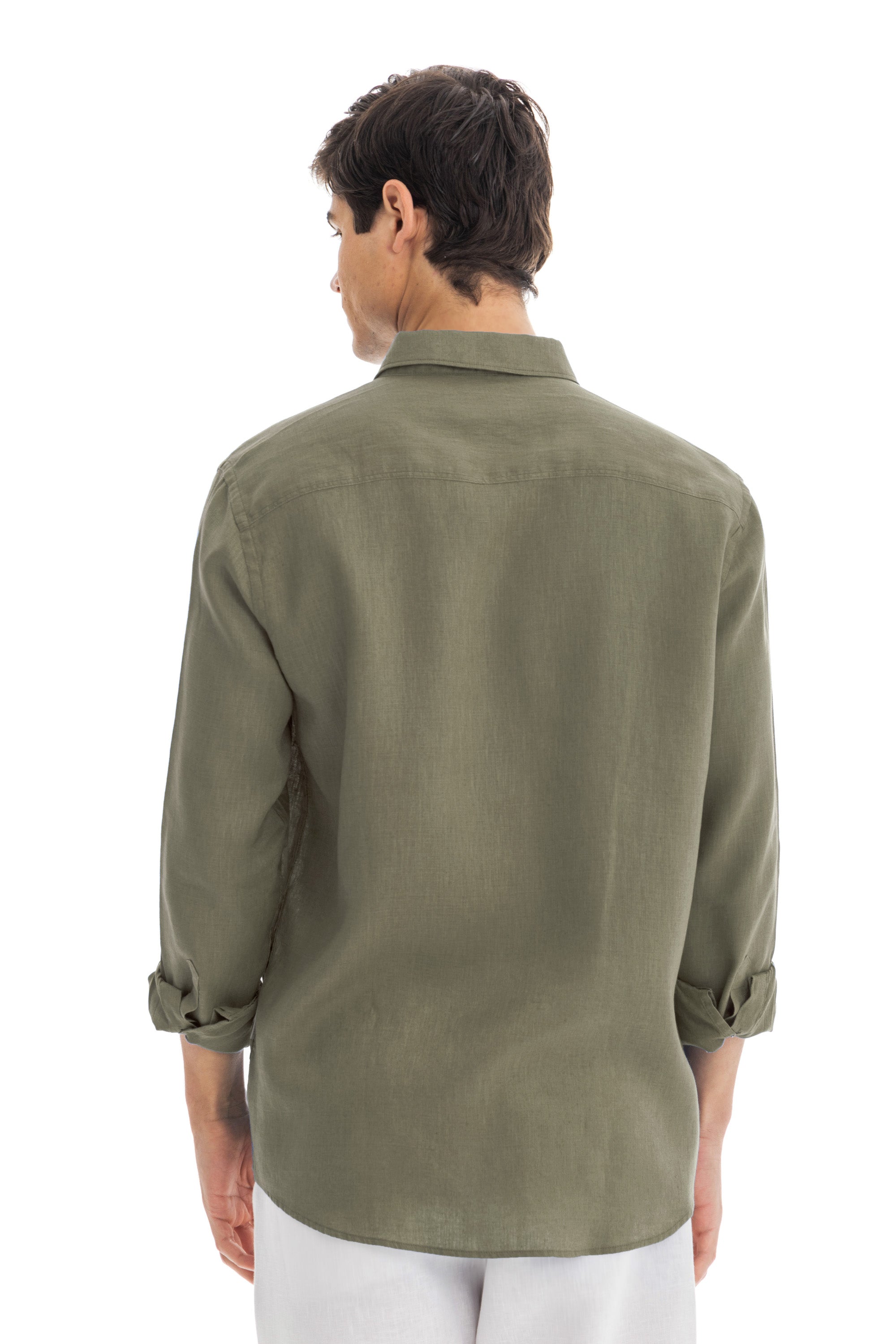 Men`s Taupe Linen Shirt