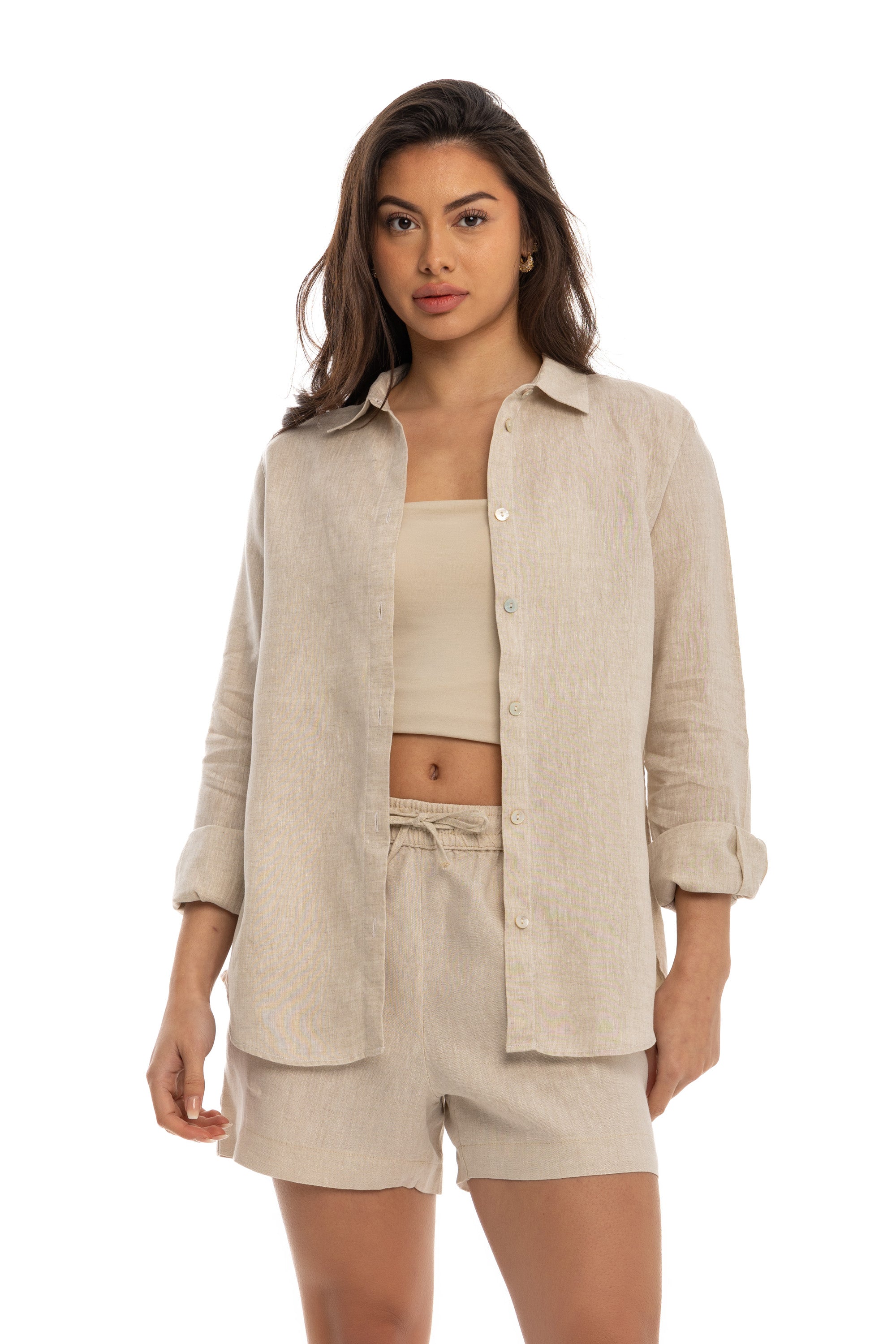 Women's Beige linen shirt
