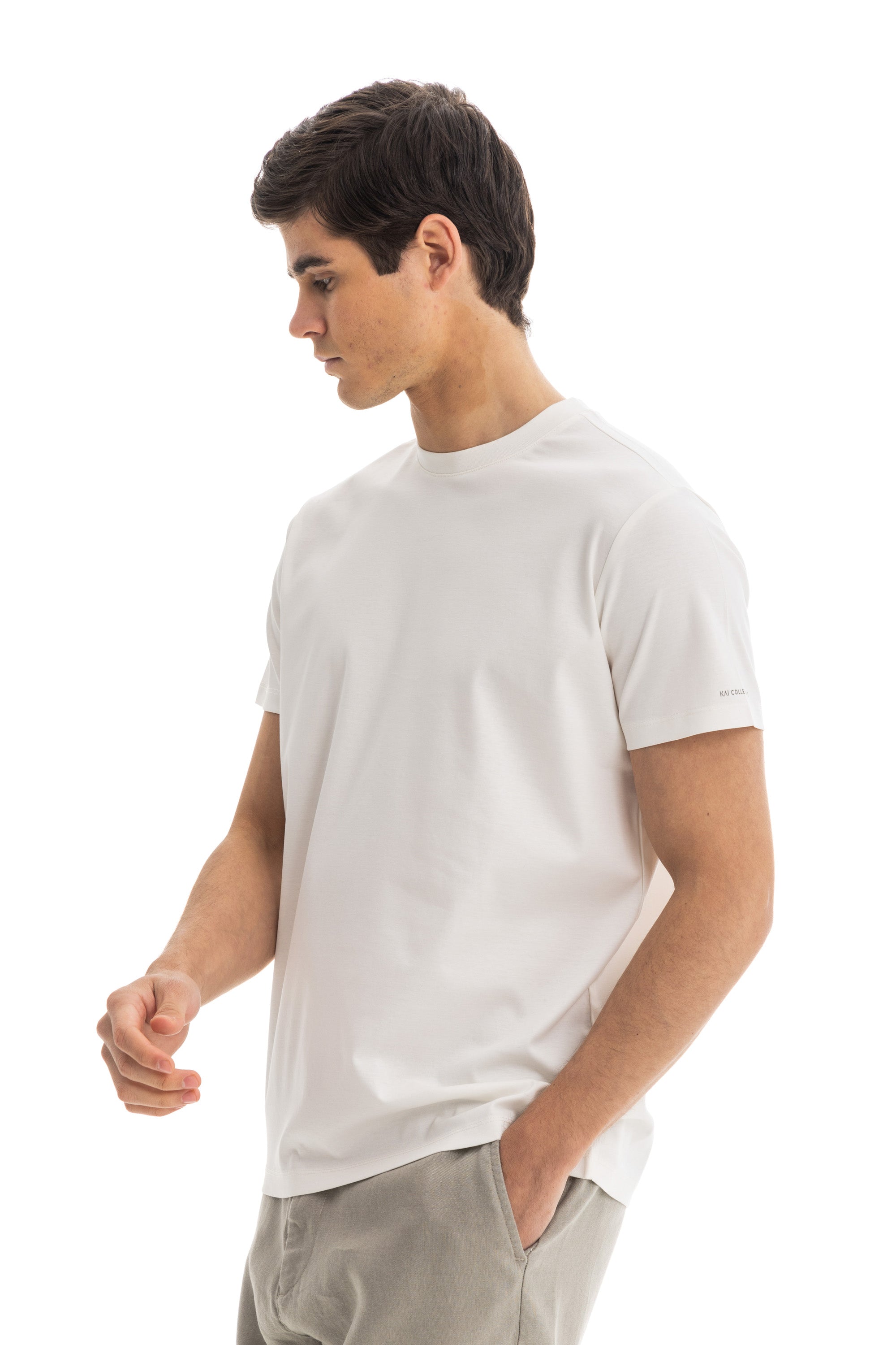 White Mercerised Cotton T-shirt