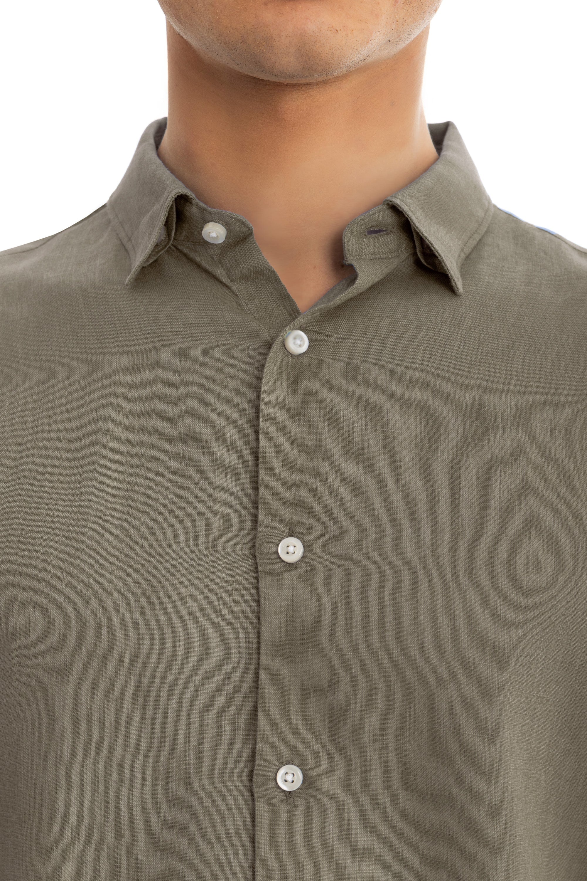 Men`s Taupe Linen Shirt