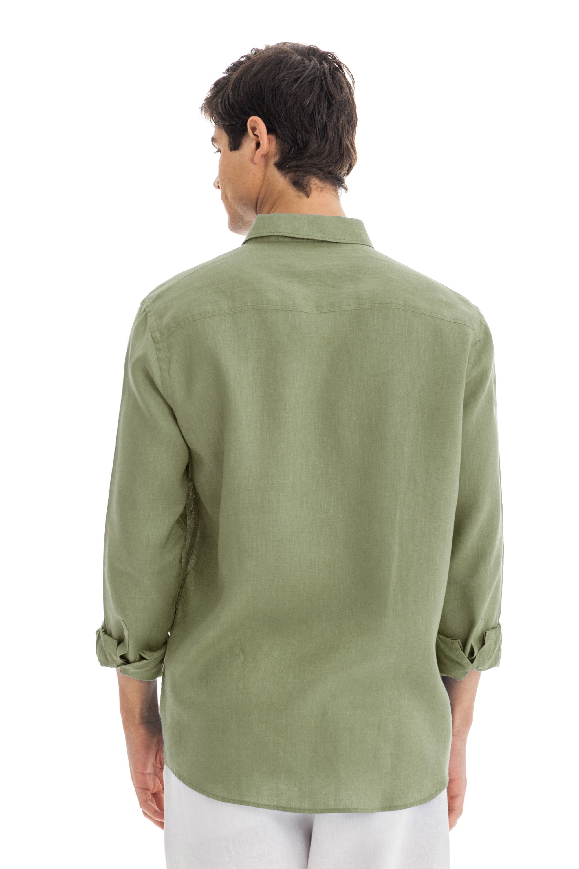 Men's Pistachio Linen Shirt