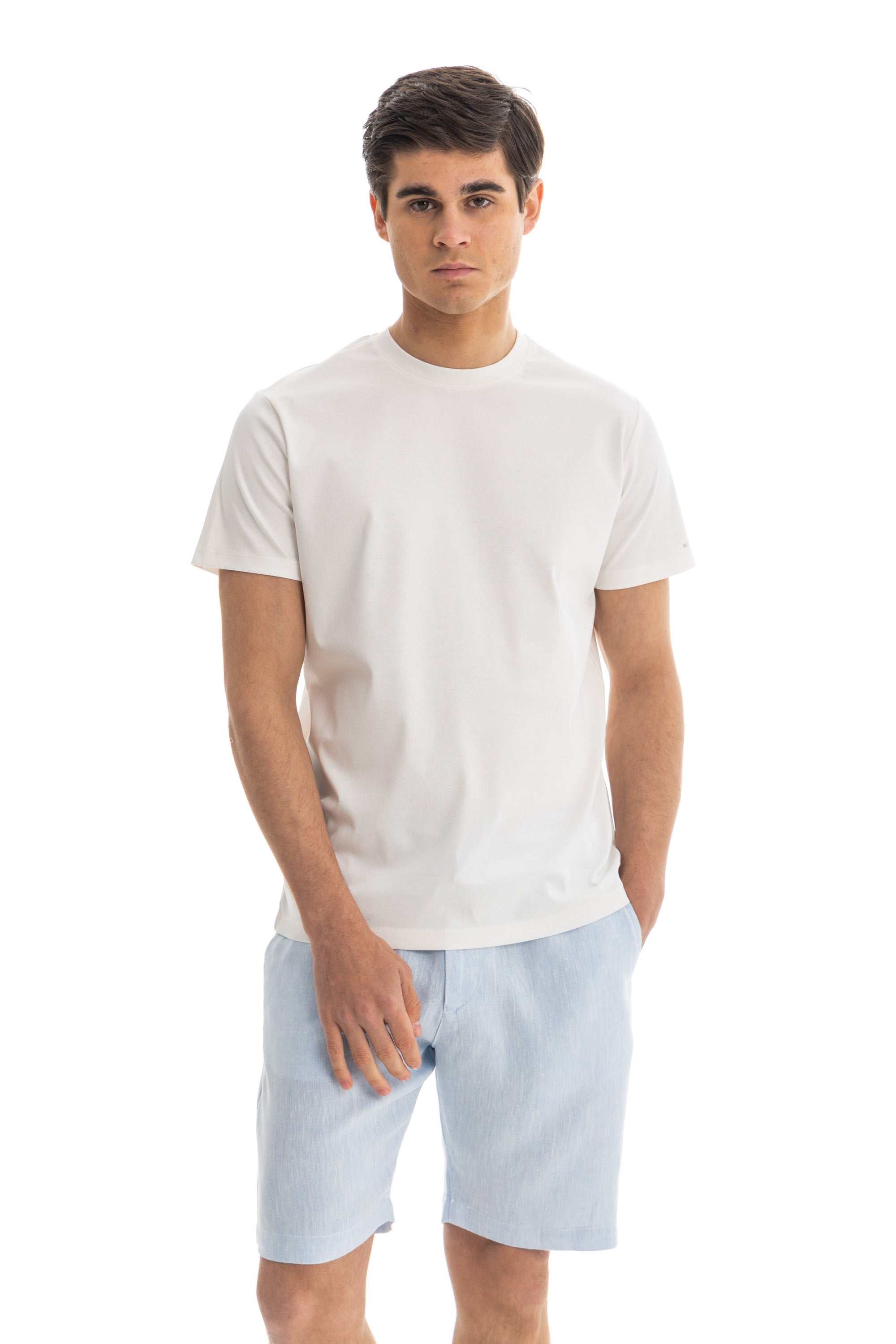 White Mercerised Cotton T-shirt