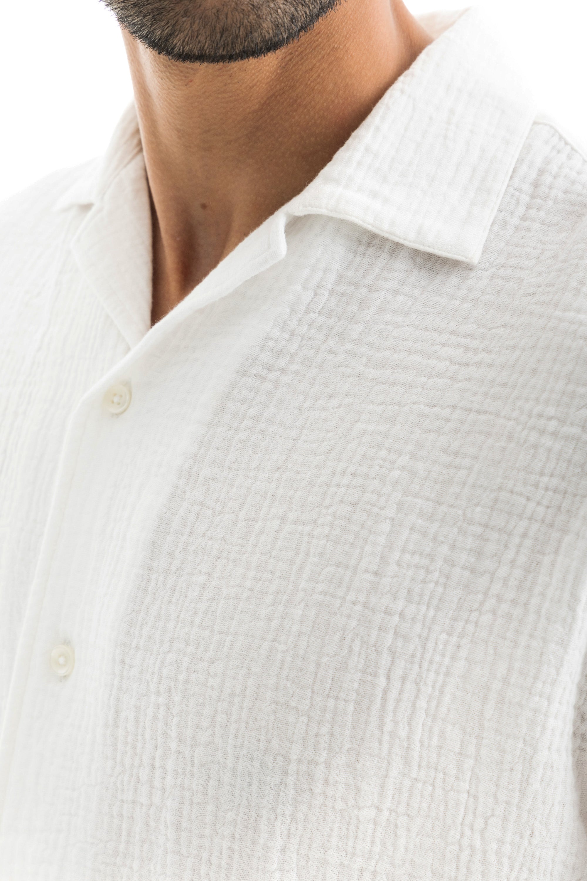 White Crinkle Texture Shirt