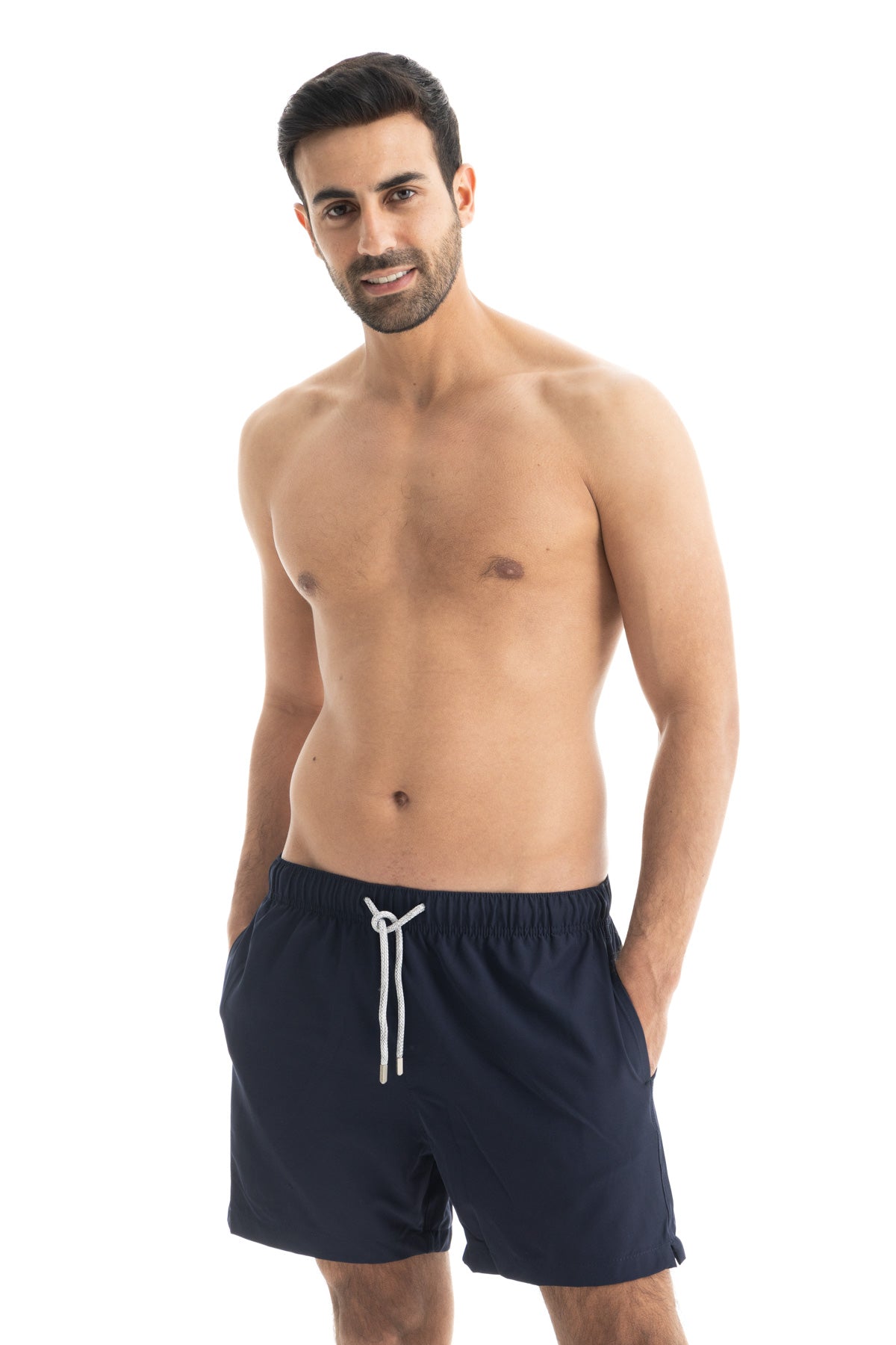 Solid Navy Swim Shorts (4 Way Stretch)