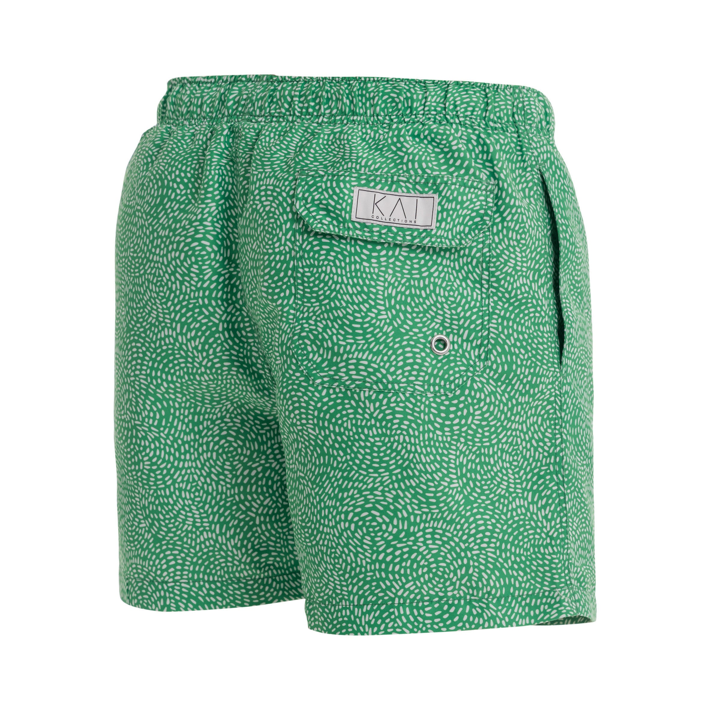 Green Spiral Swim Shorts