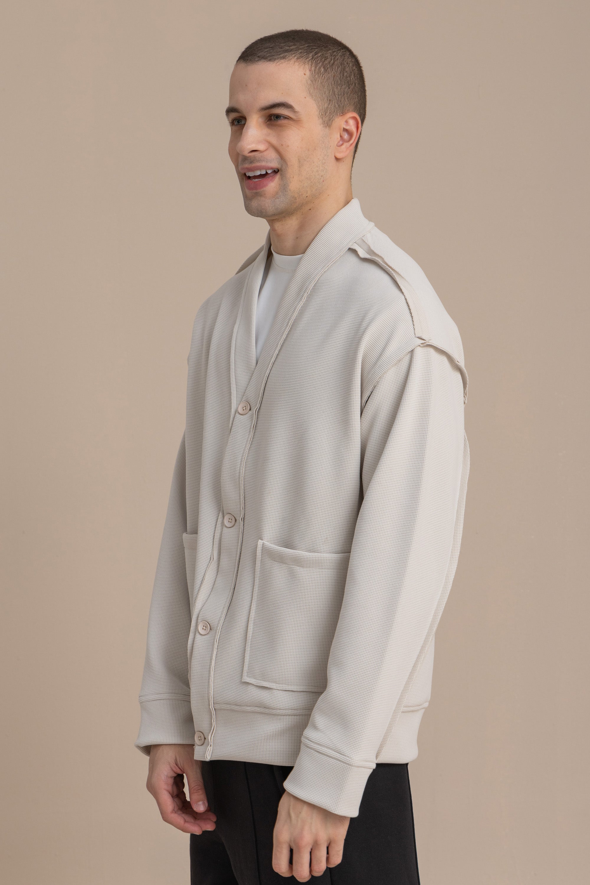 Off-White Textured Cardigan