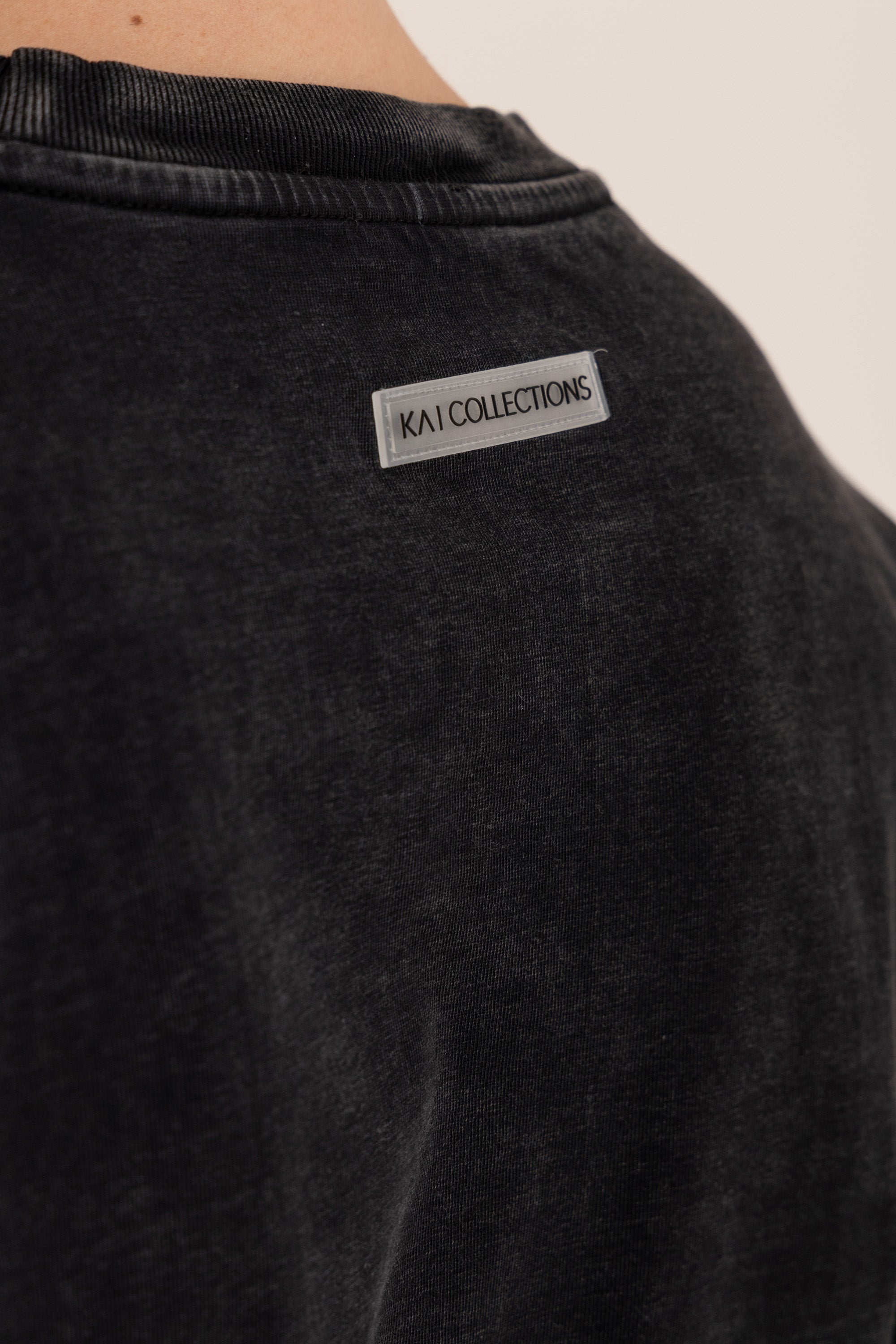 Black Acid Wash Long Sleeve T-Shirt