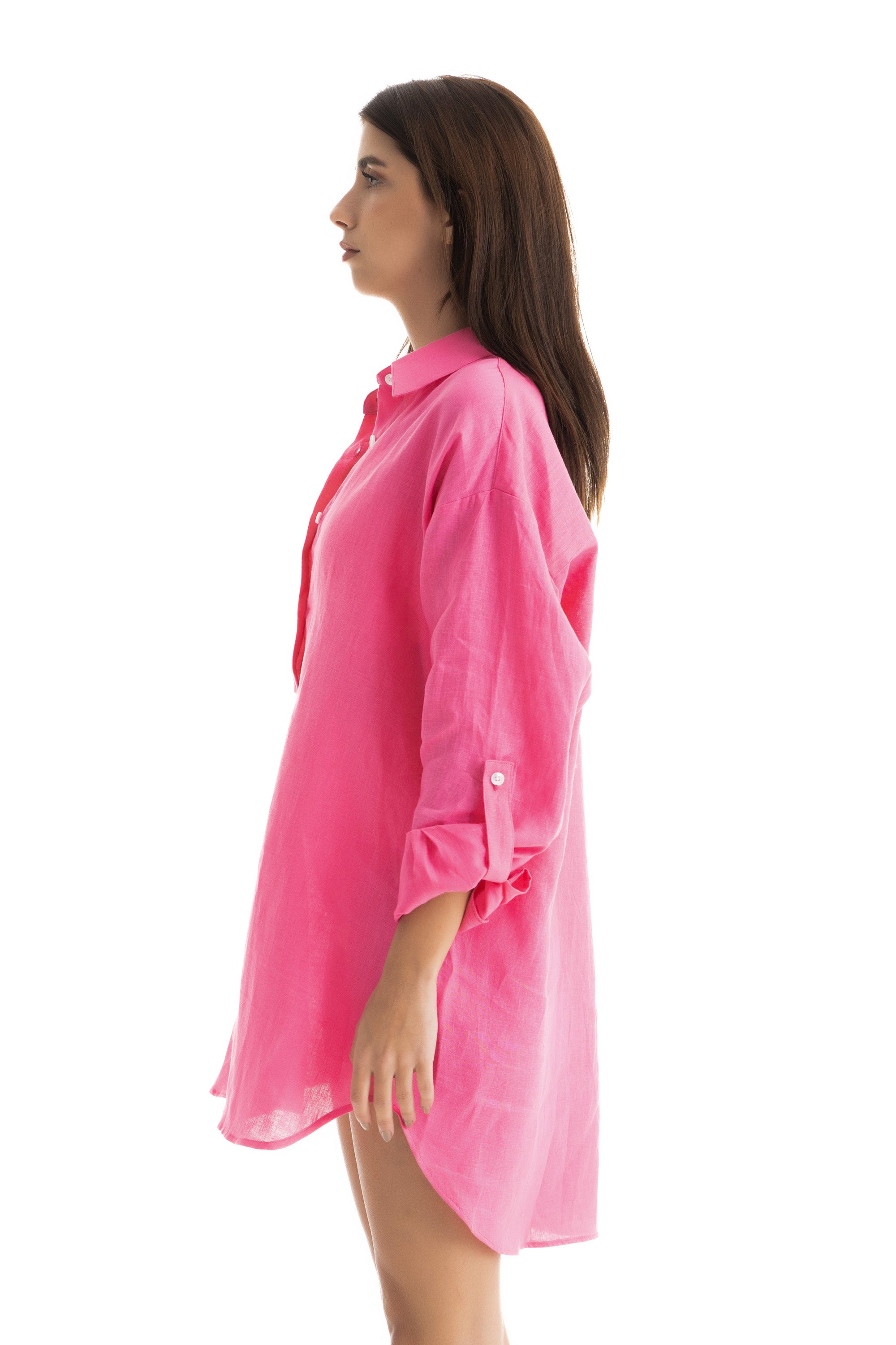 Women's Pink Linen Cover Up