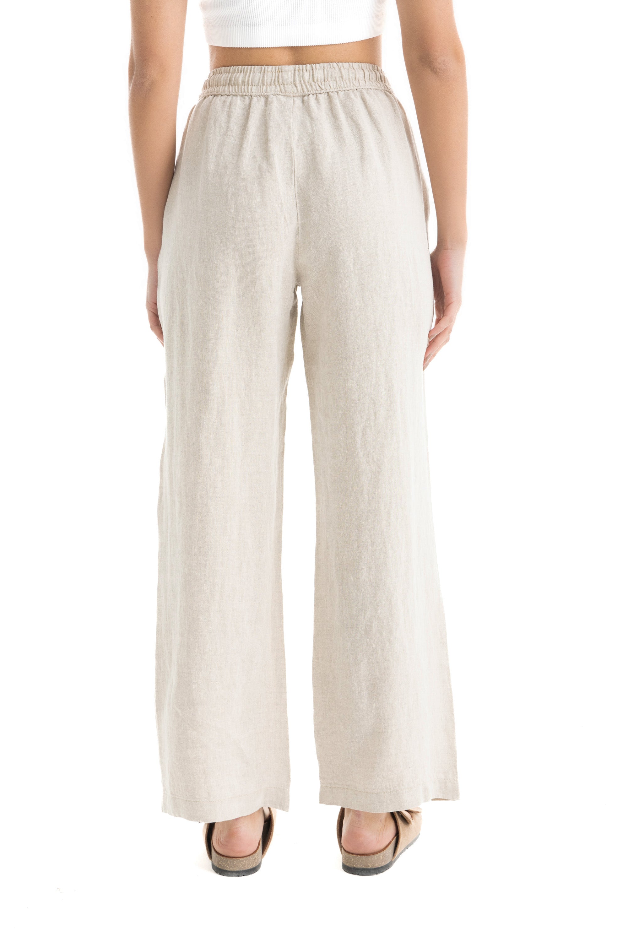 Women's Beige Linen Pants