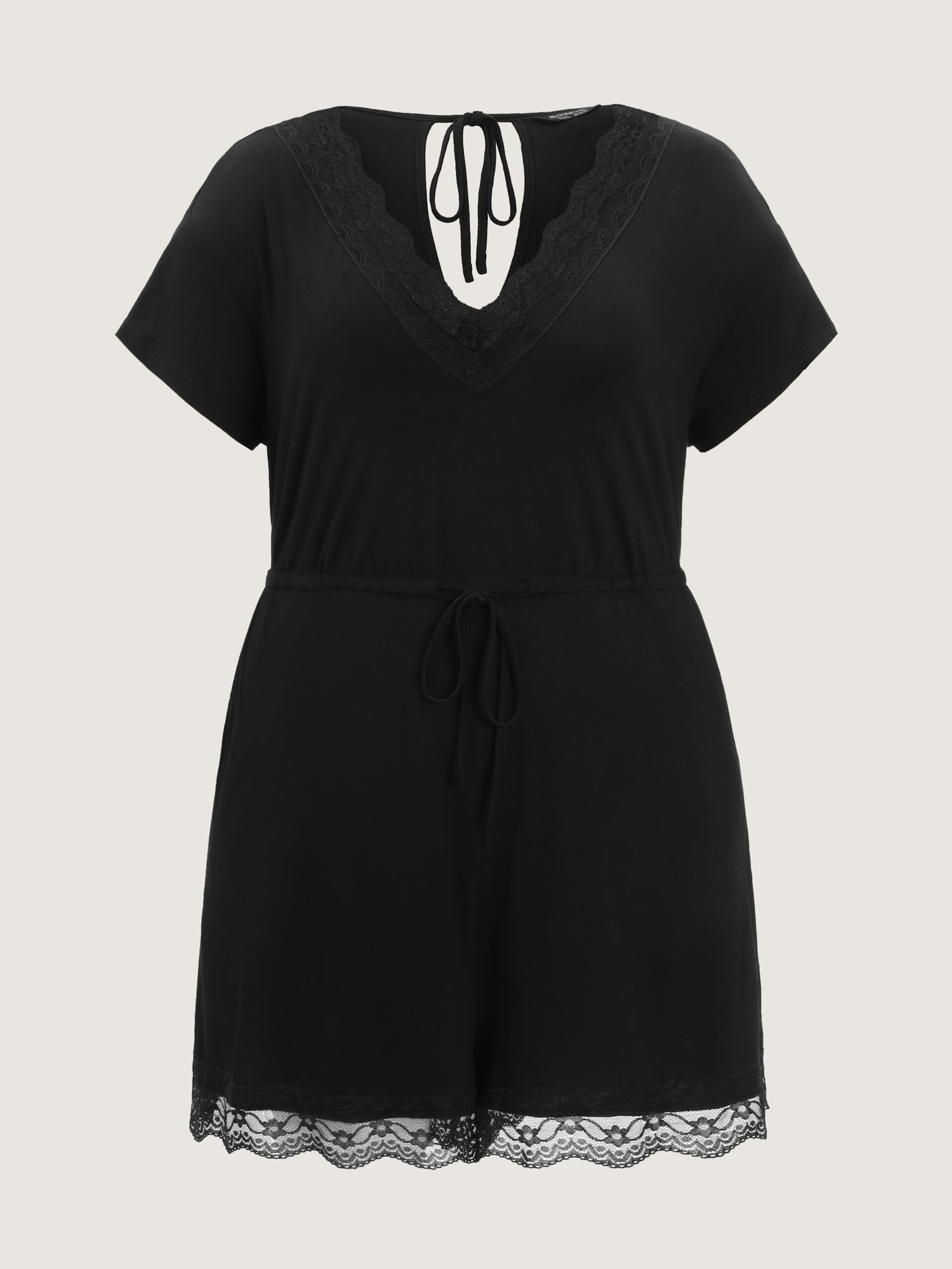 Supersoft Lace Trim Neckline Lounge Romper