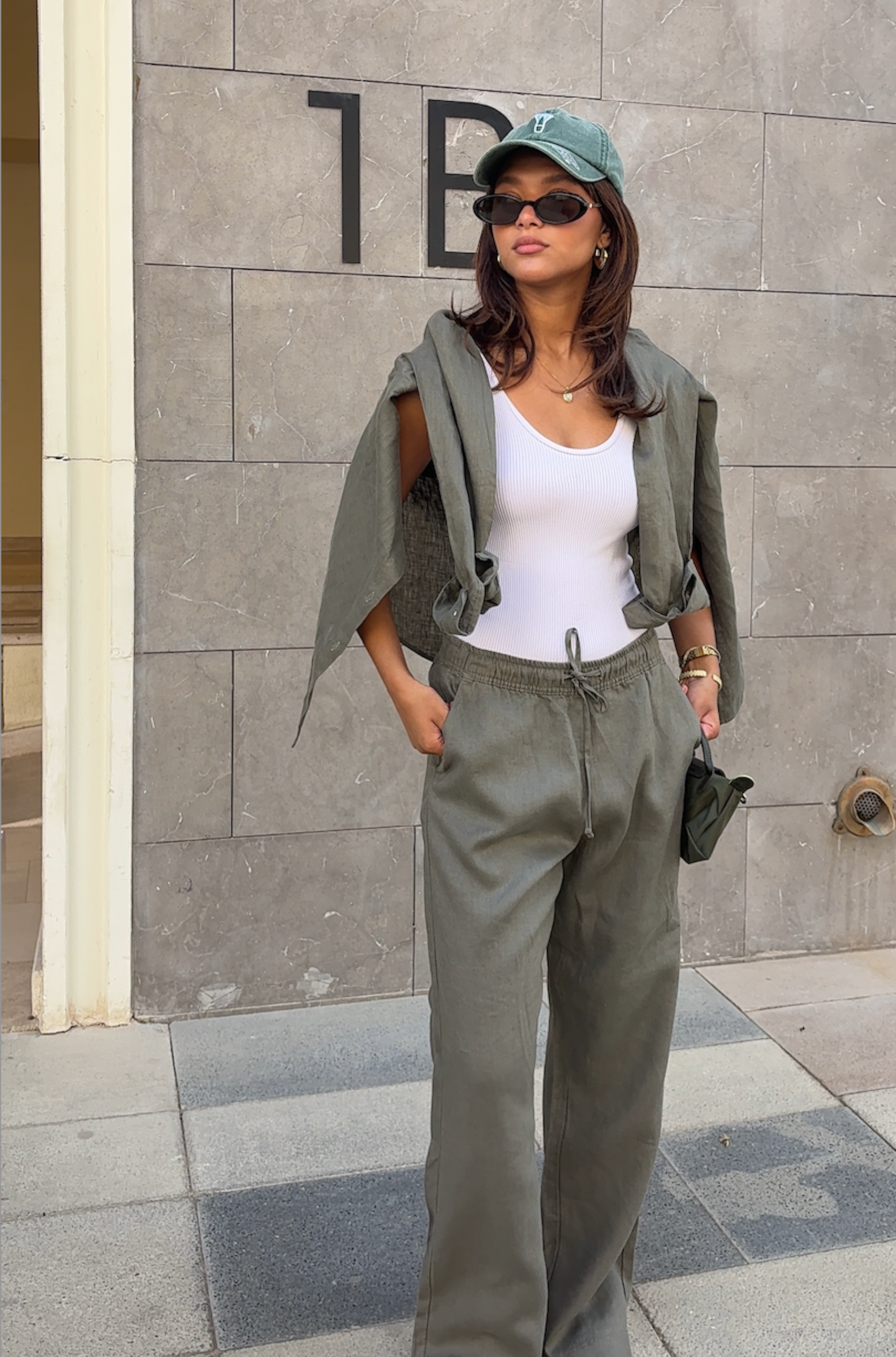 Women's Olive Linen Pants