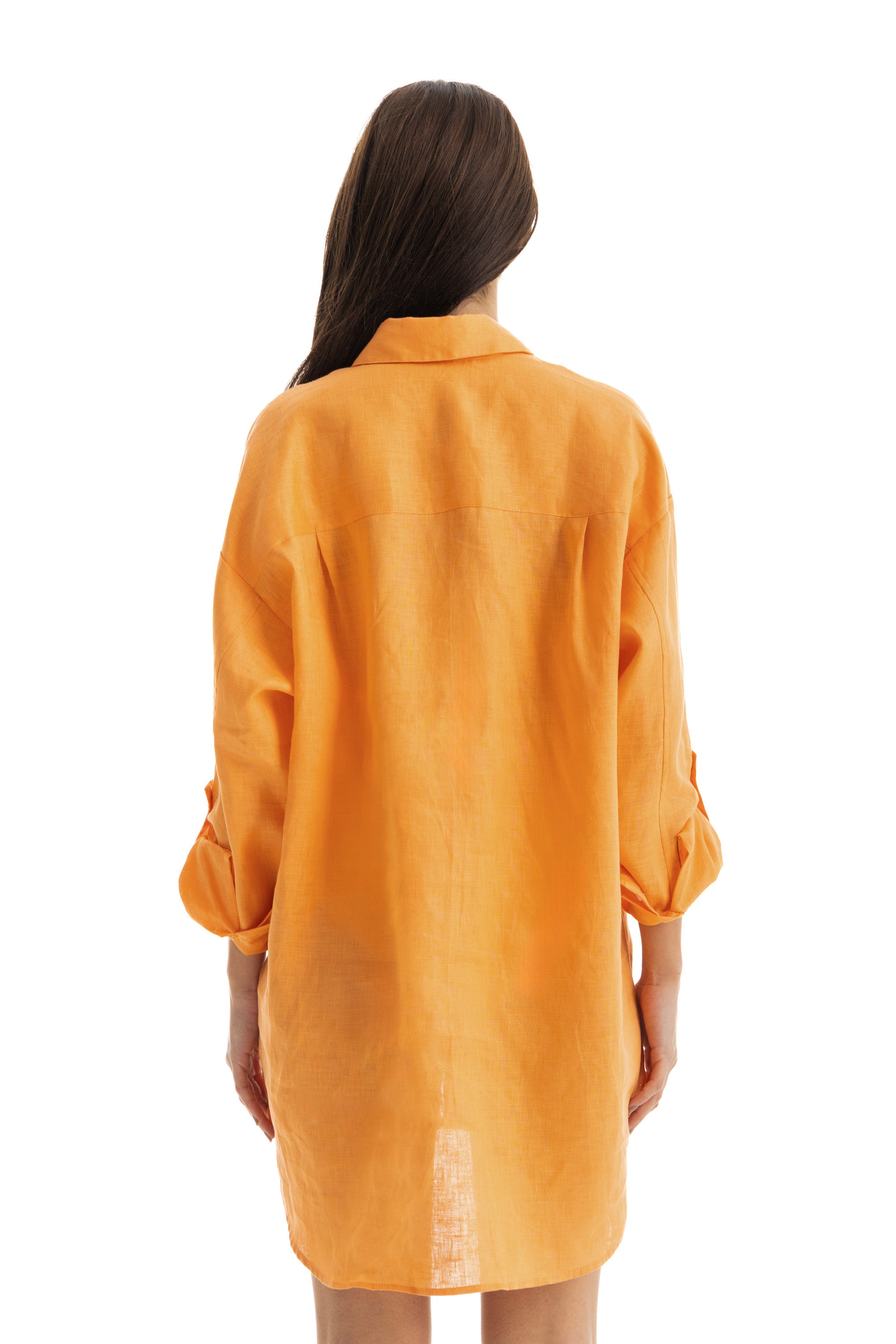 Women's Orange Linen Cover Up