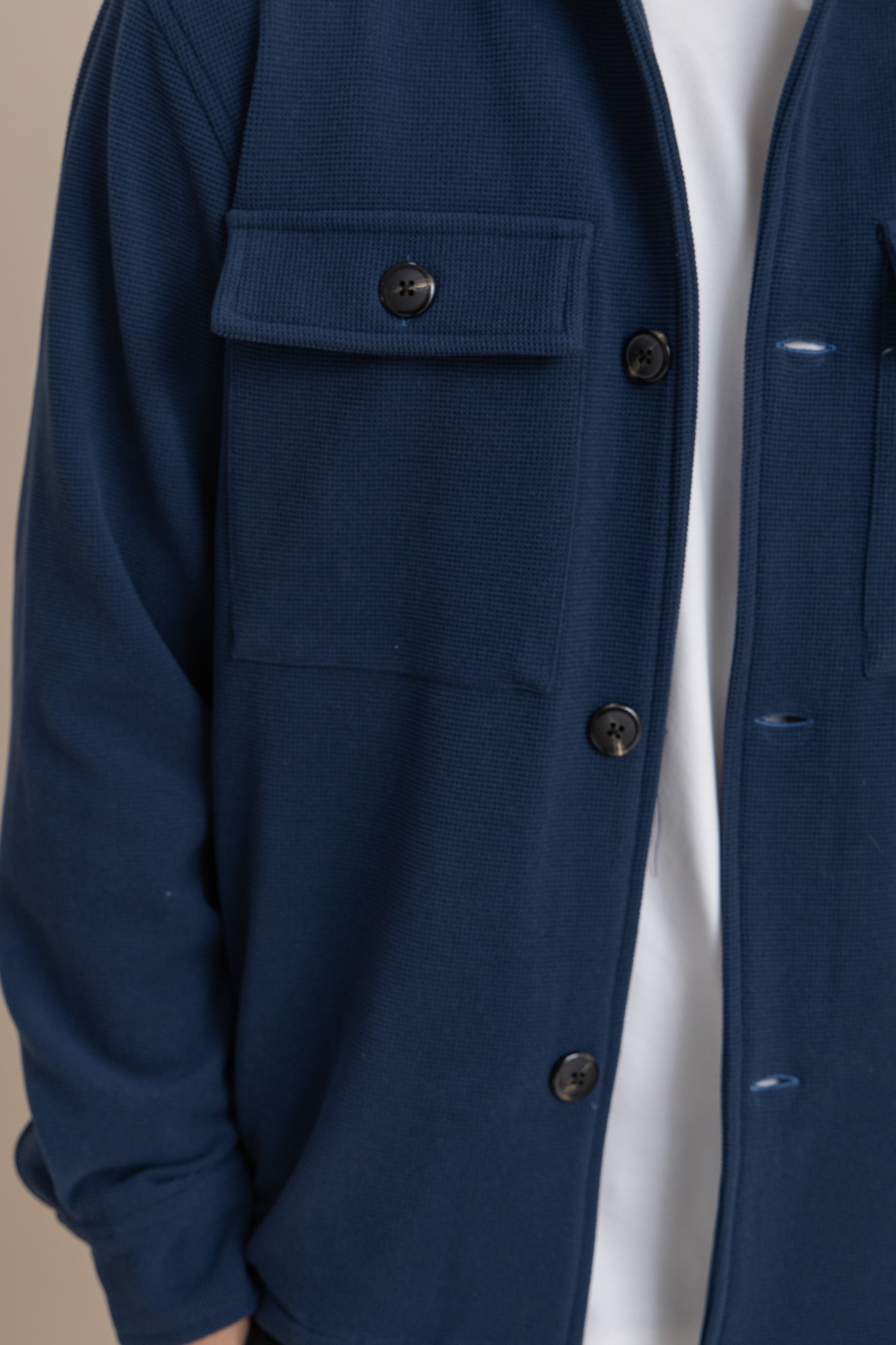 Navy Textured Over Shirt