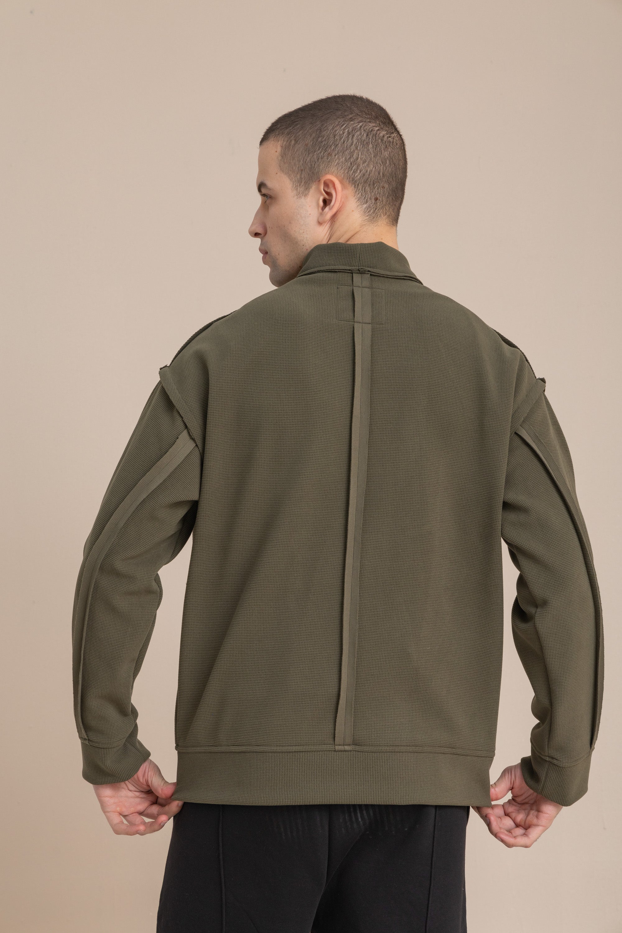 Olive Textured Cardigan