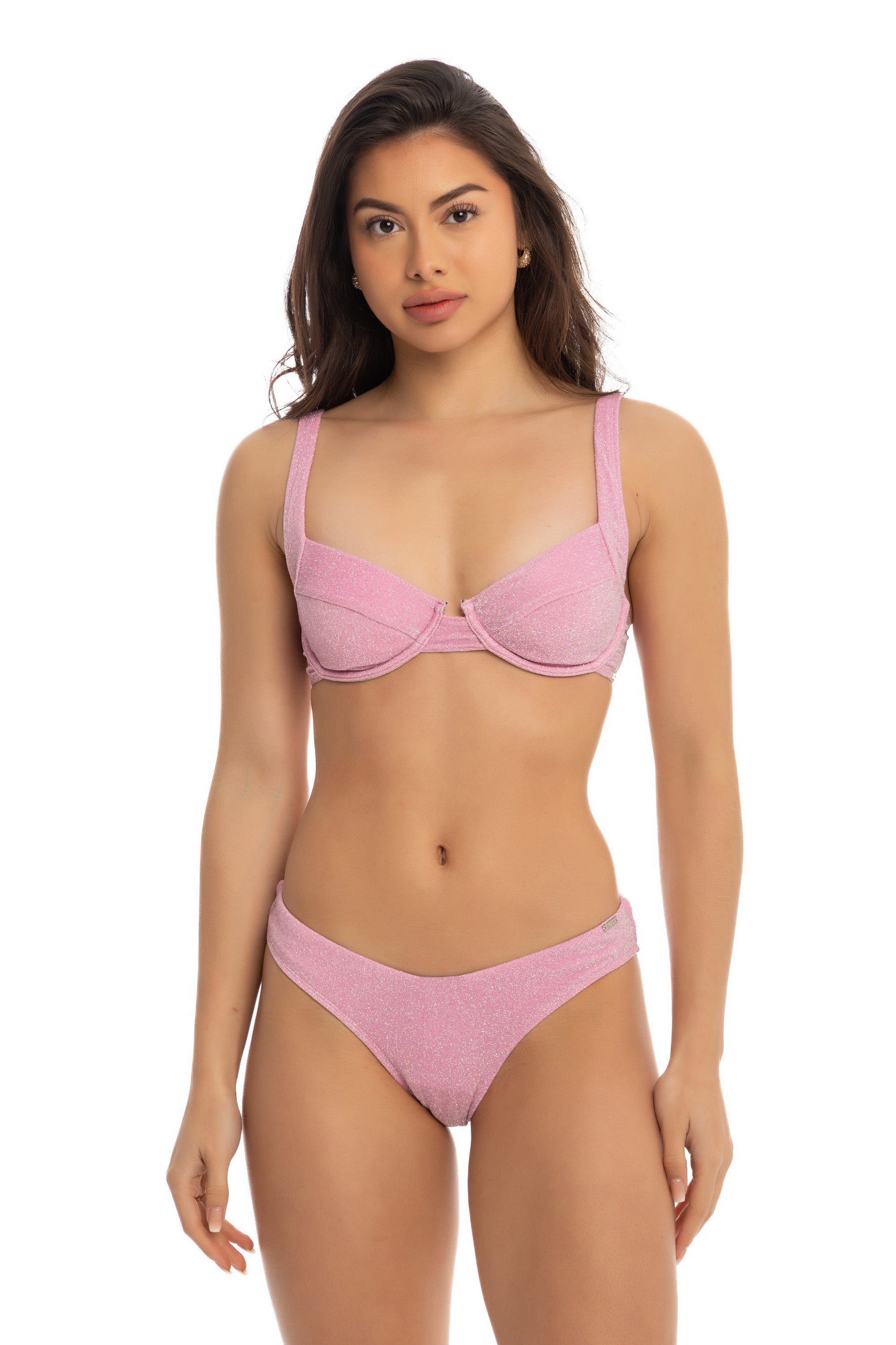 Pink Sparkle Maui Bikini Top