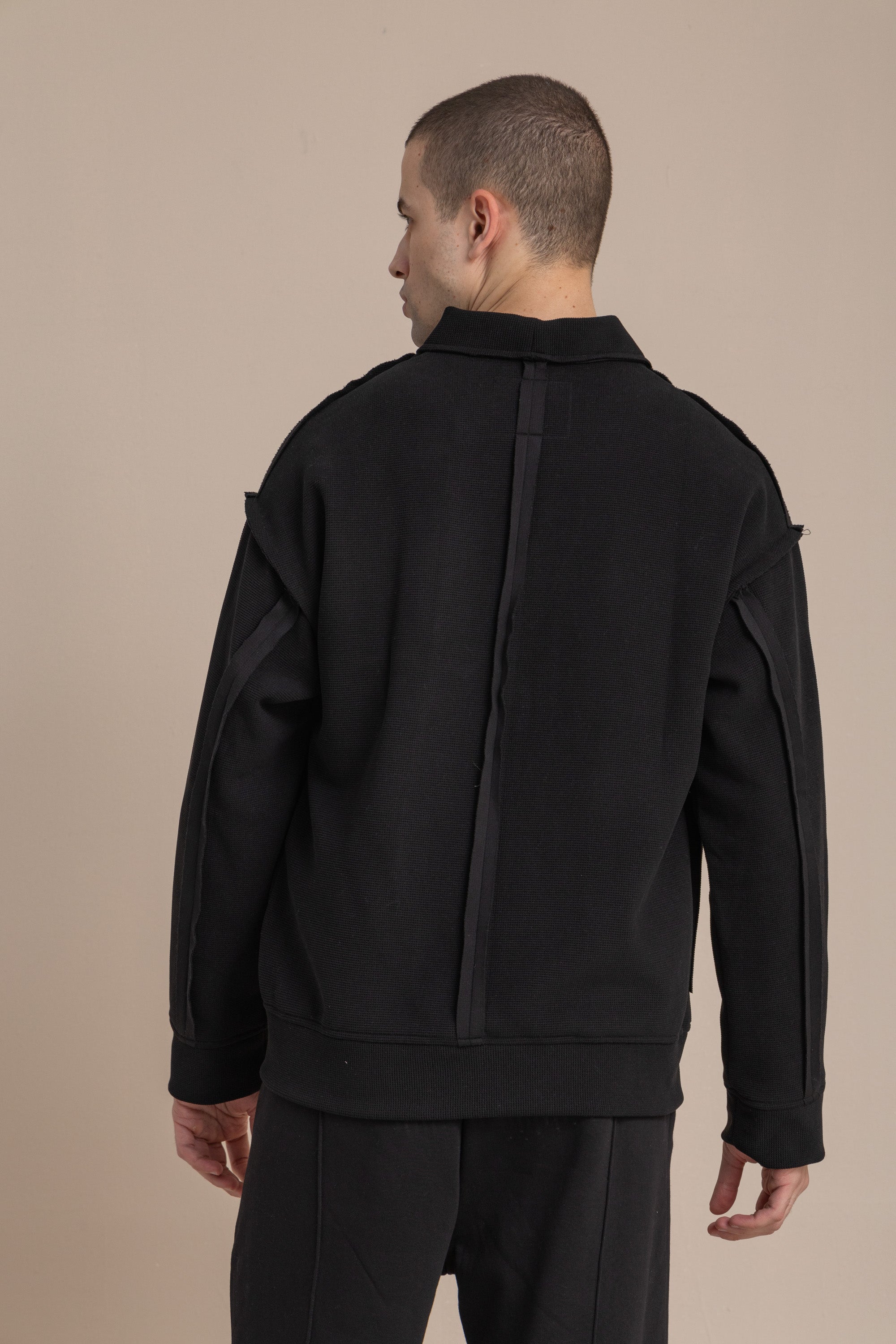 Black Textured Cardigan
