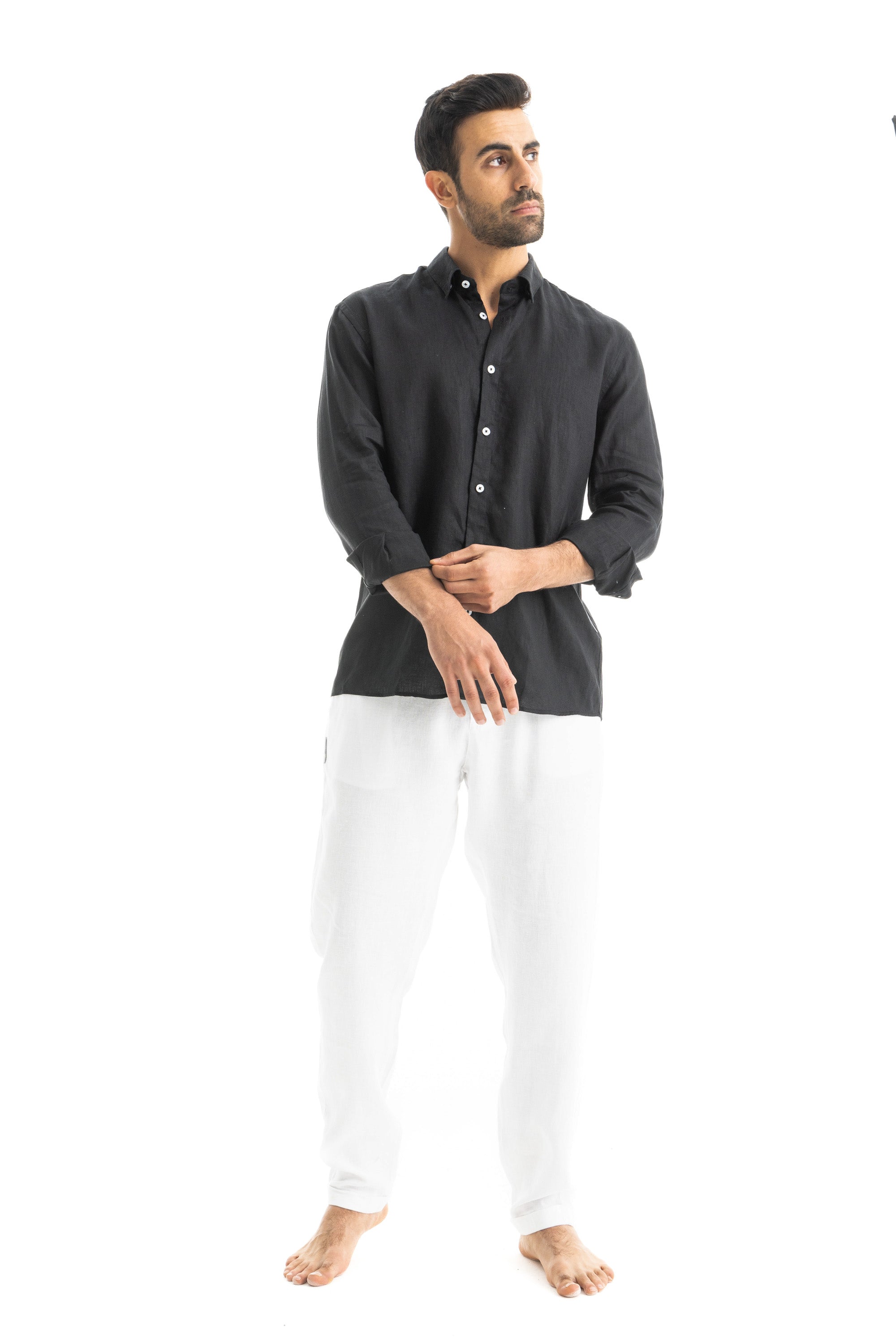 Men's Black Linen Shirt