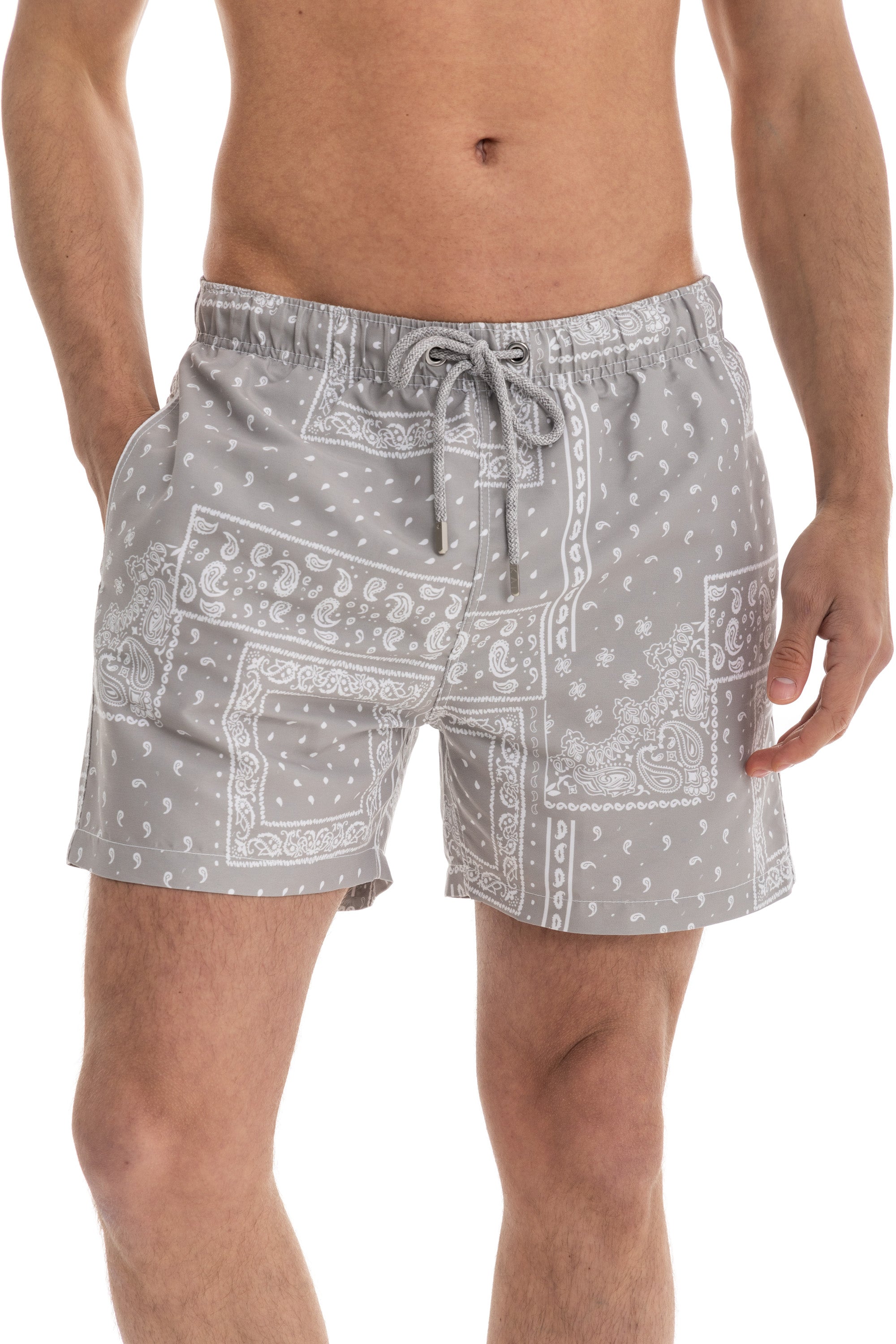 Taupe Bandana Swim Shorts