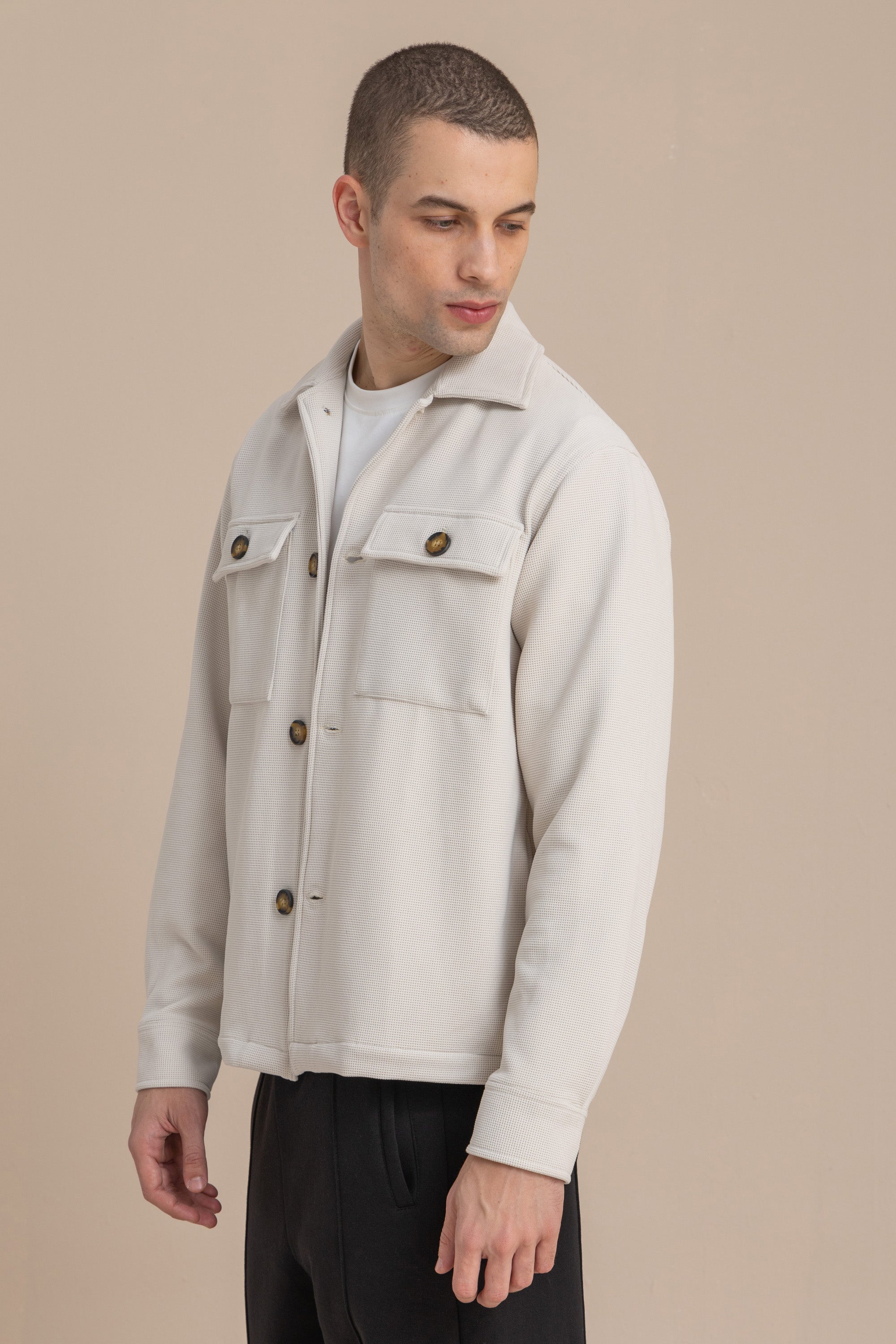 Off-White Textured Over Shirt
