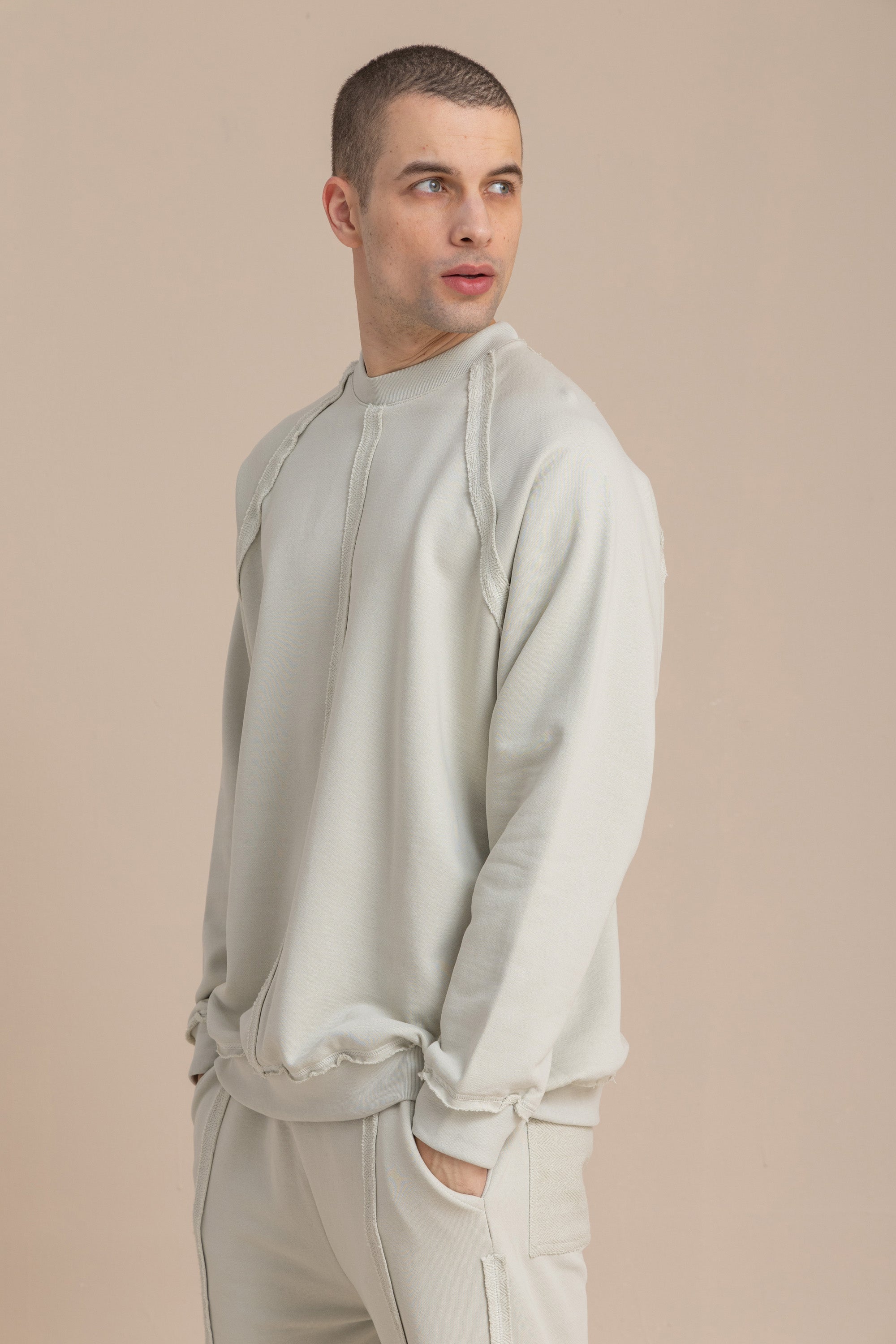 Unisex Grey Distressed Sweatshirt