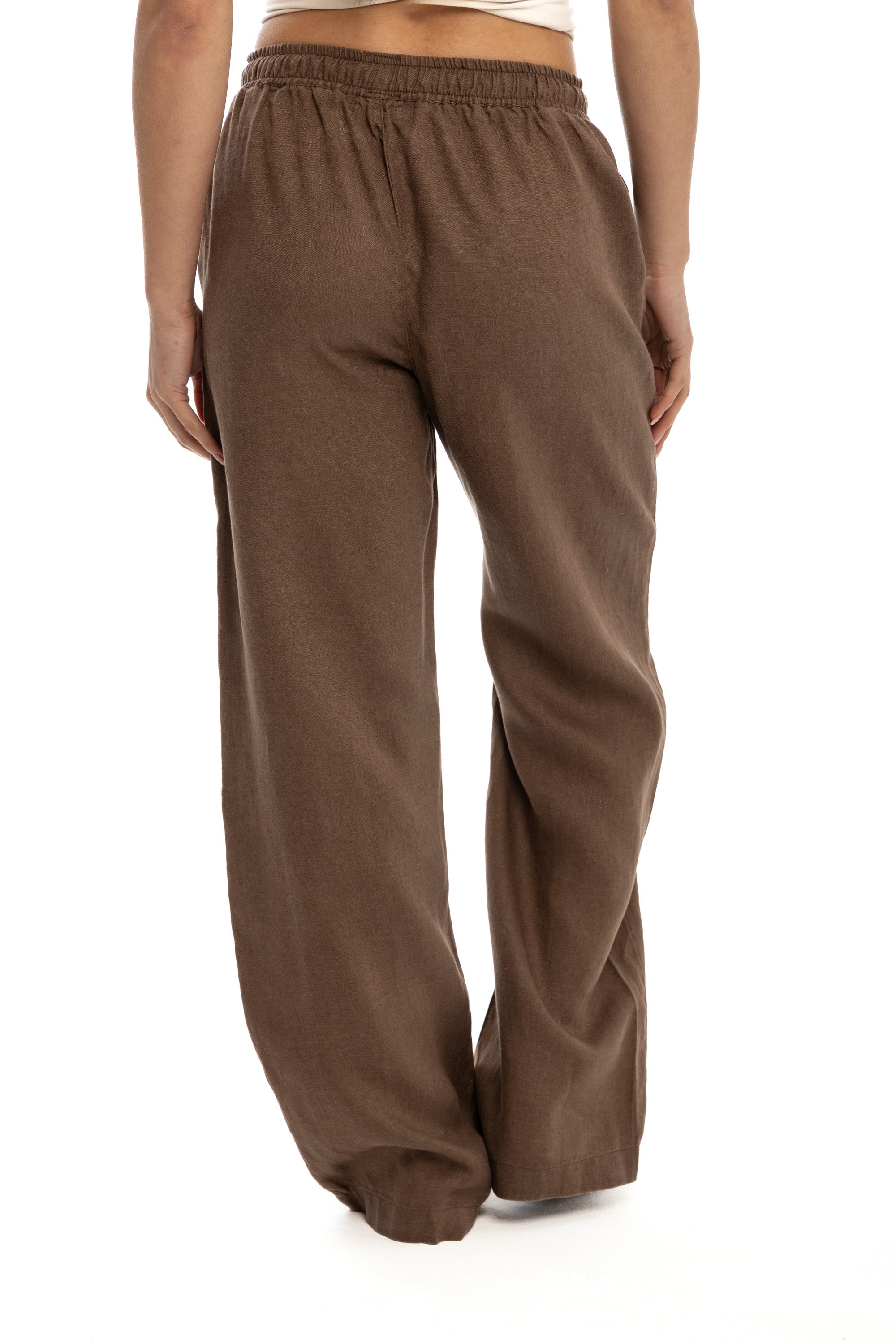 Women's Brown Linen Pants