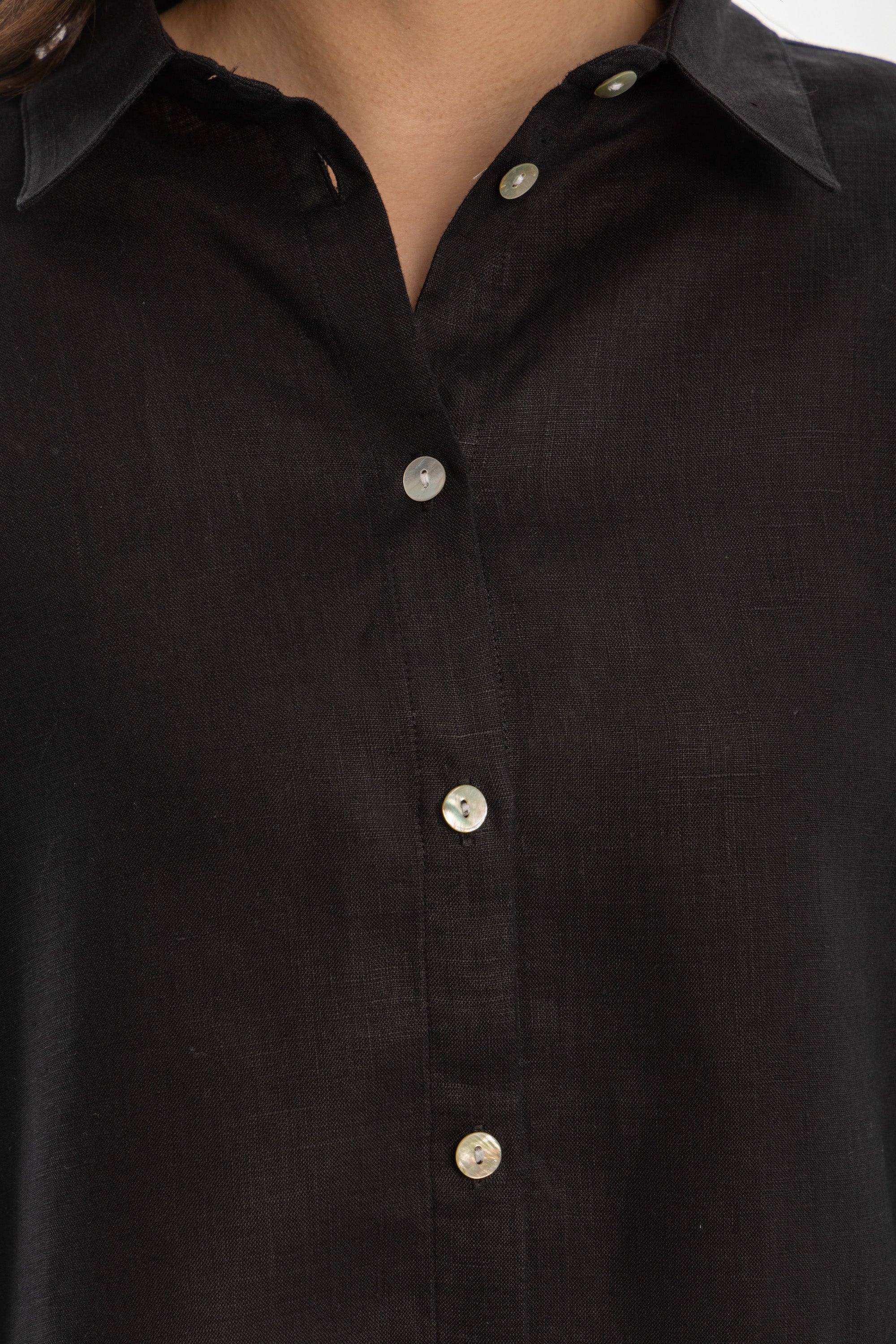 Women's Black Linen Cover Up