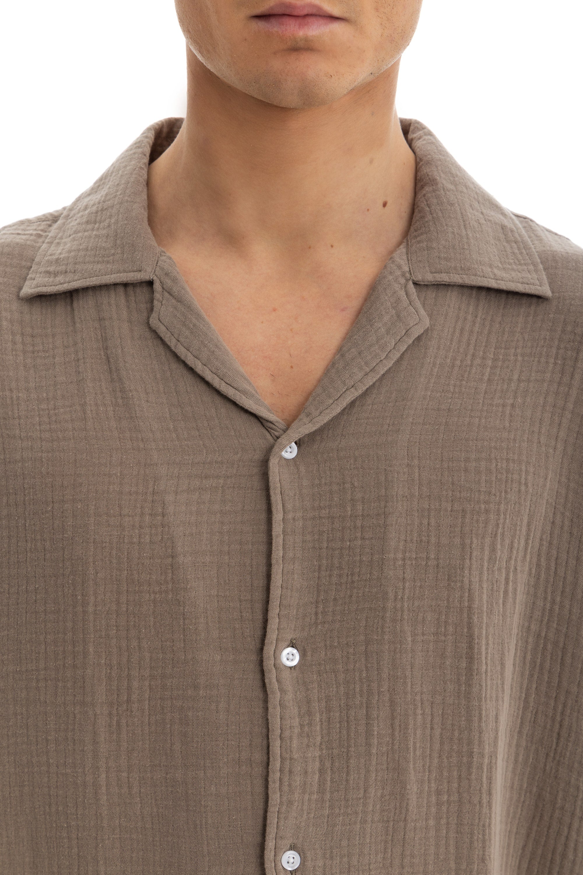 Olive Crinkle Texture Shirt