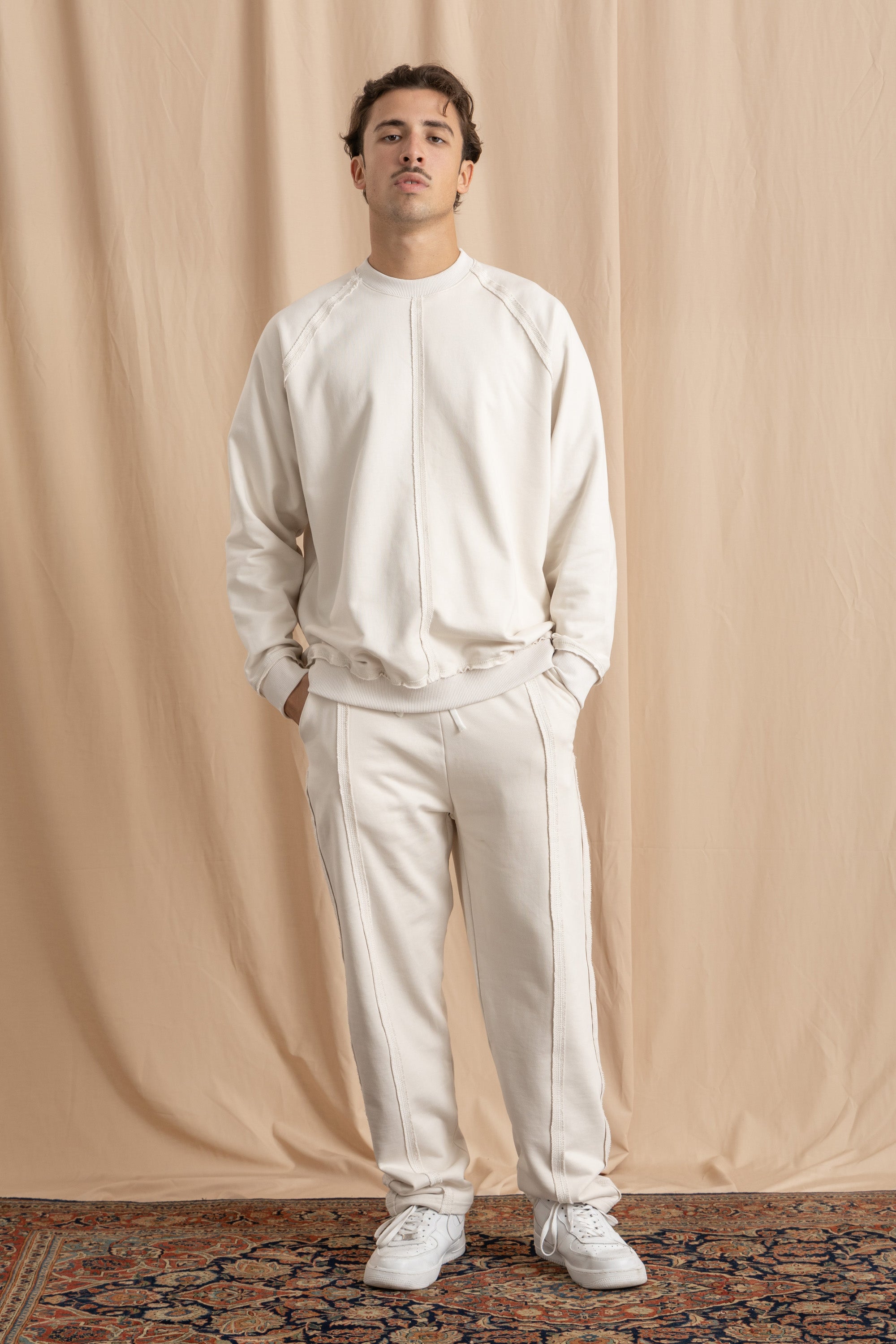 Unisex Off-White Distressed Sweatshirt