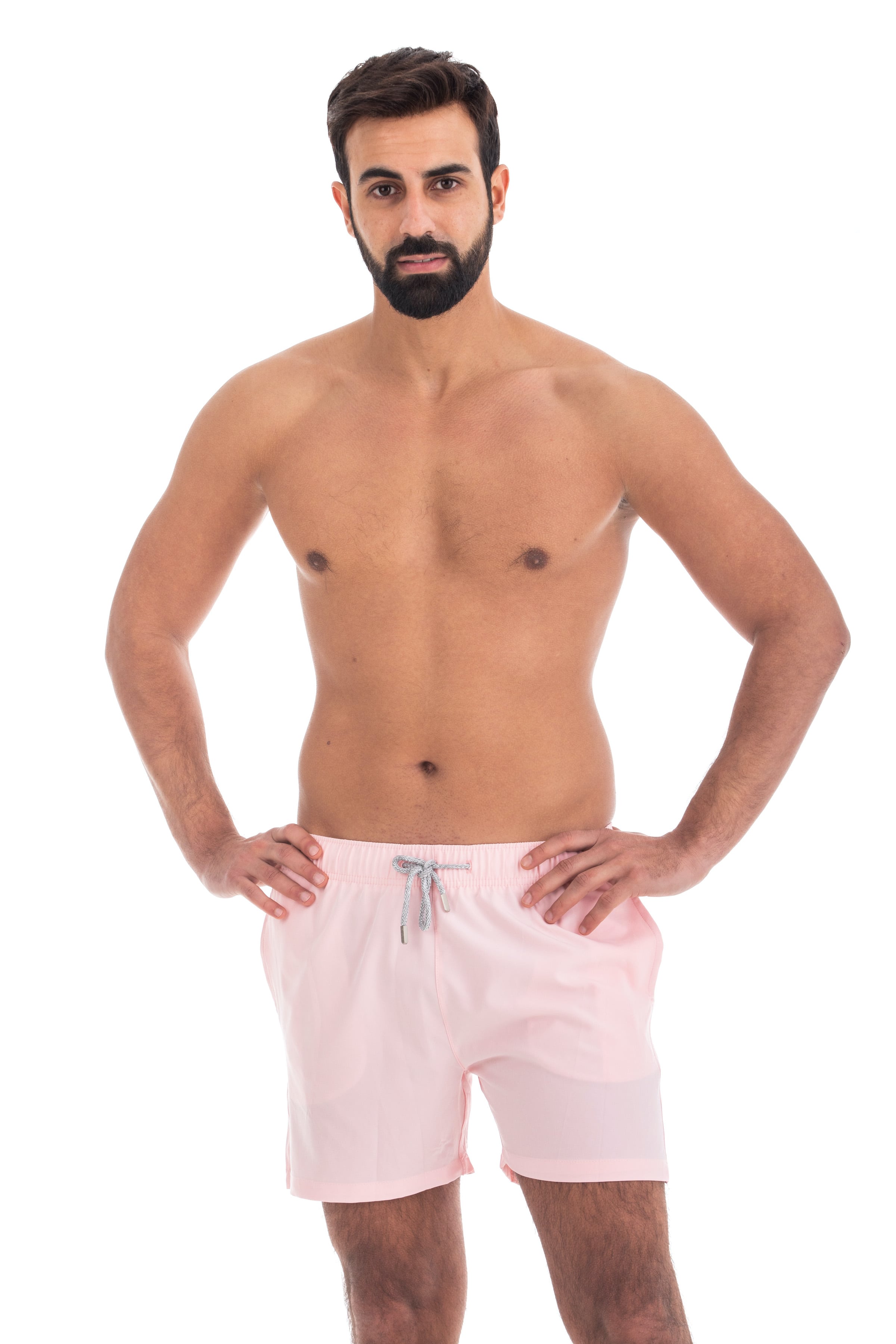 Solid Pink Swim Shorts (4 Way Stretch)