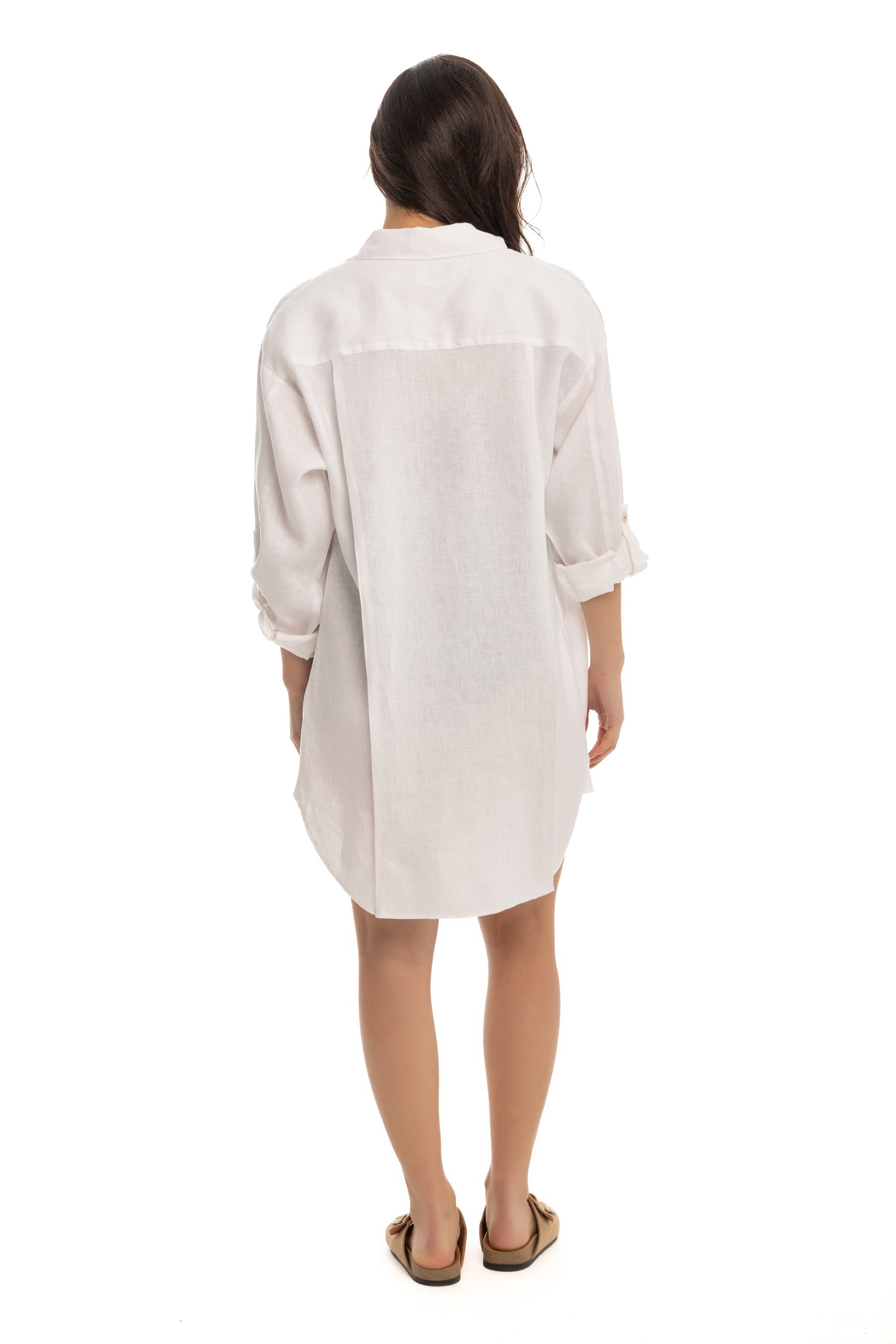 Women's White Linen Cover Up