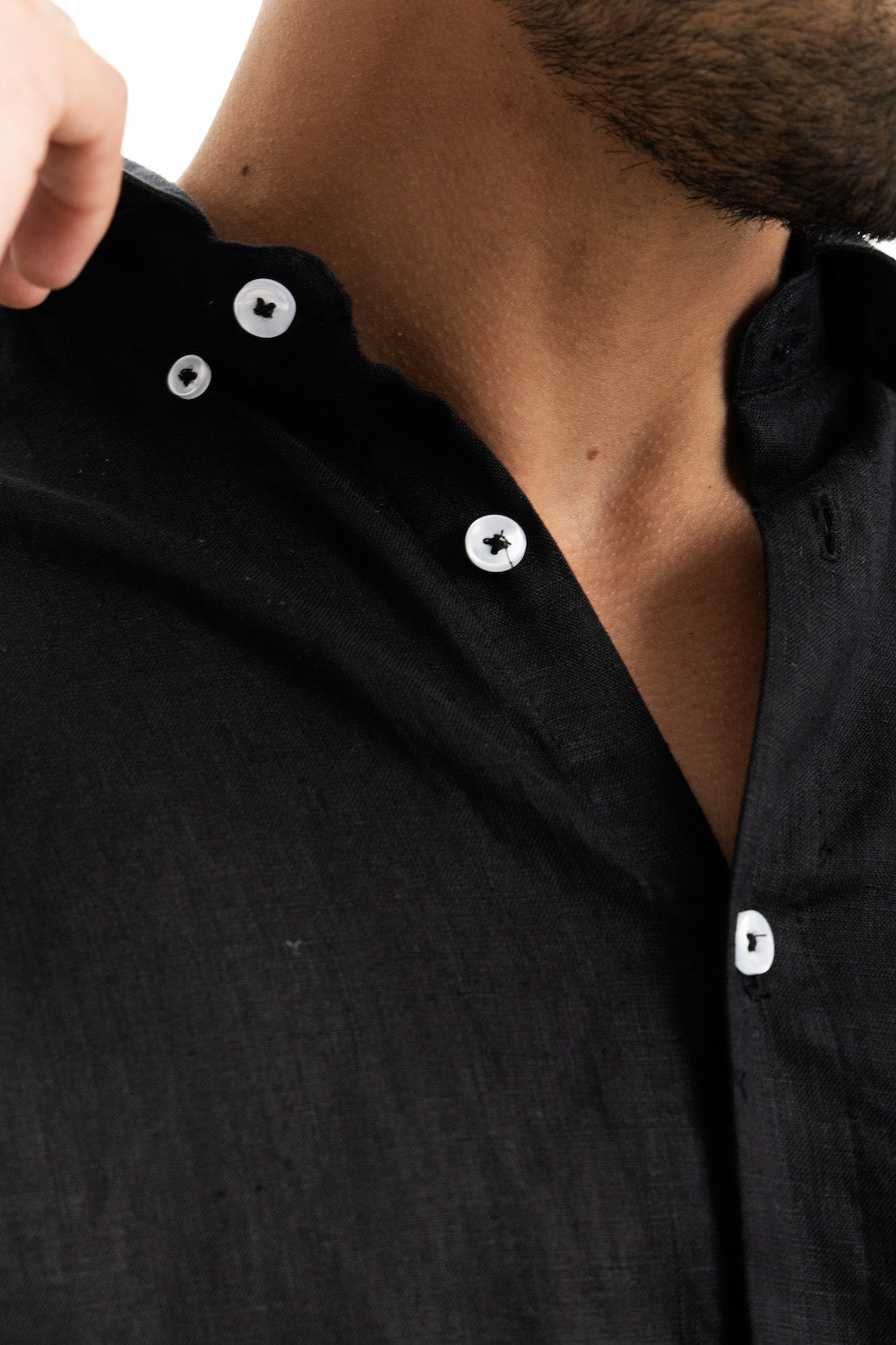 Men's Black Linen Shirt