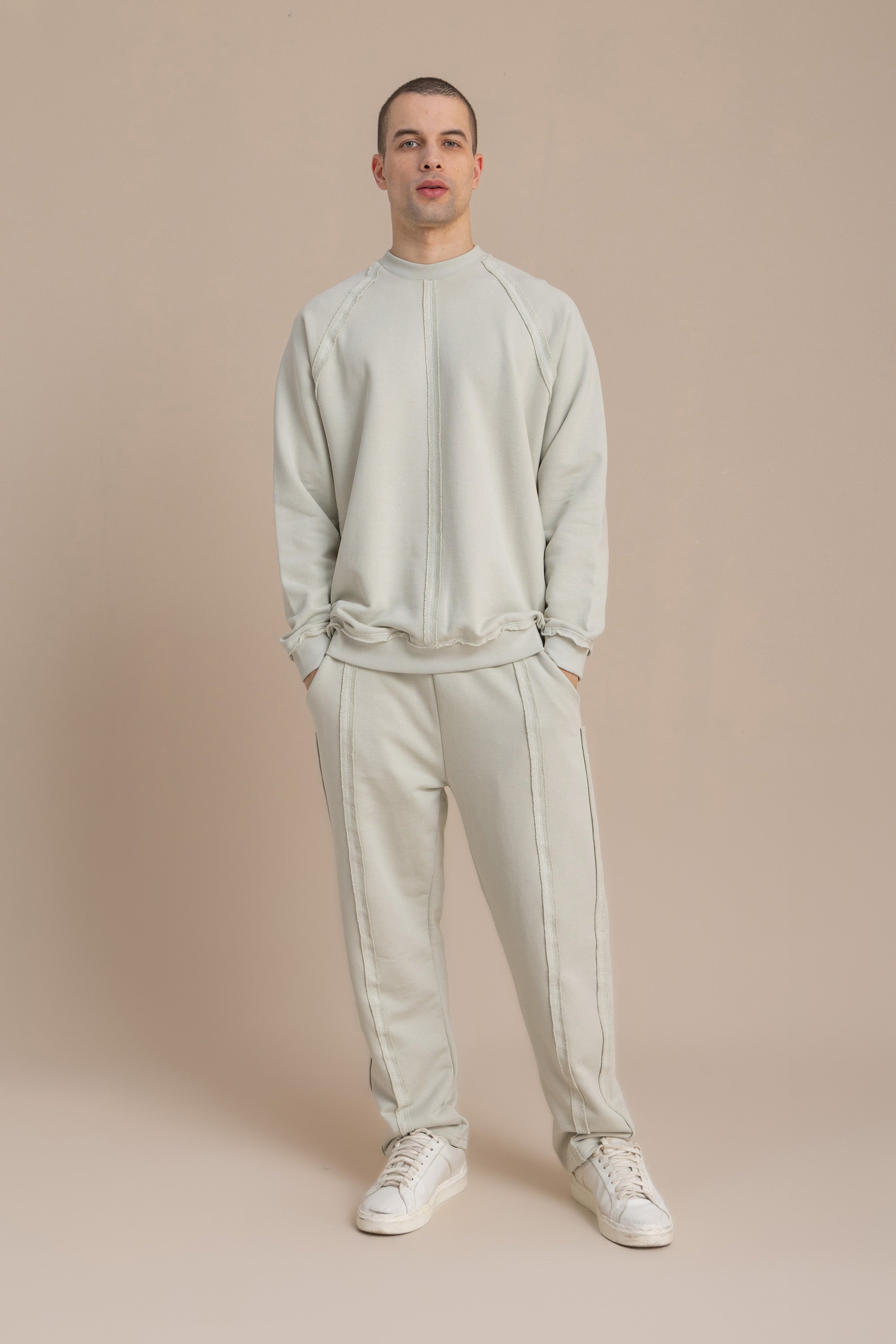 Unisex Grey Distressed Sweatpants