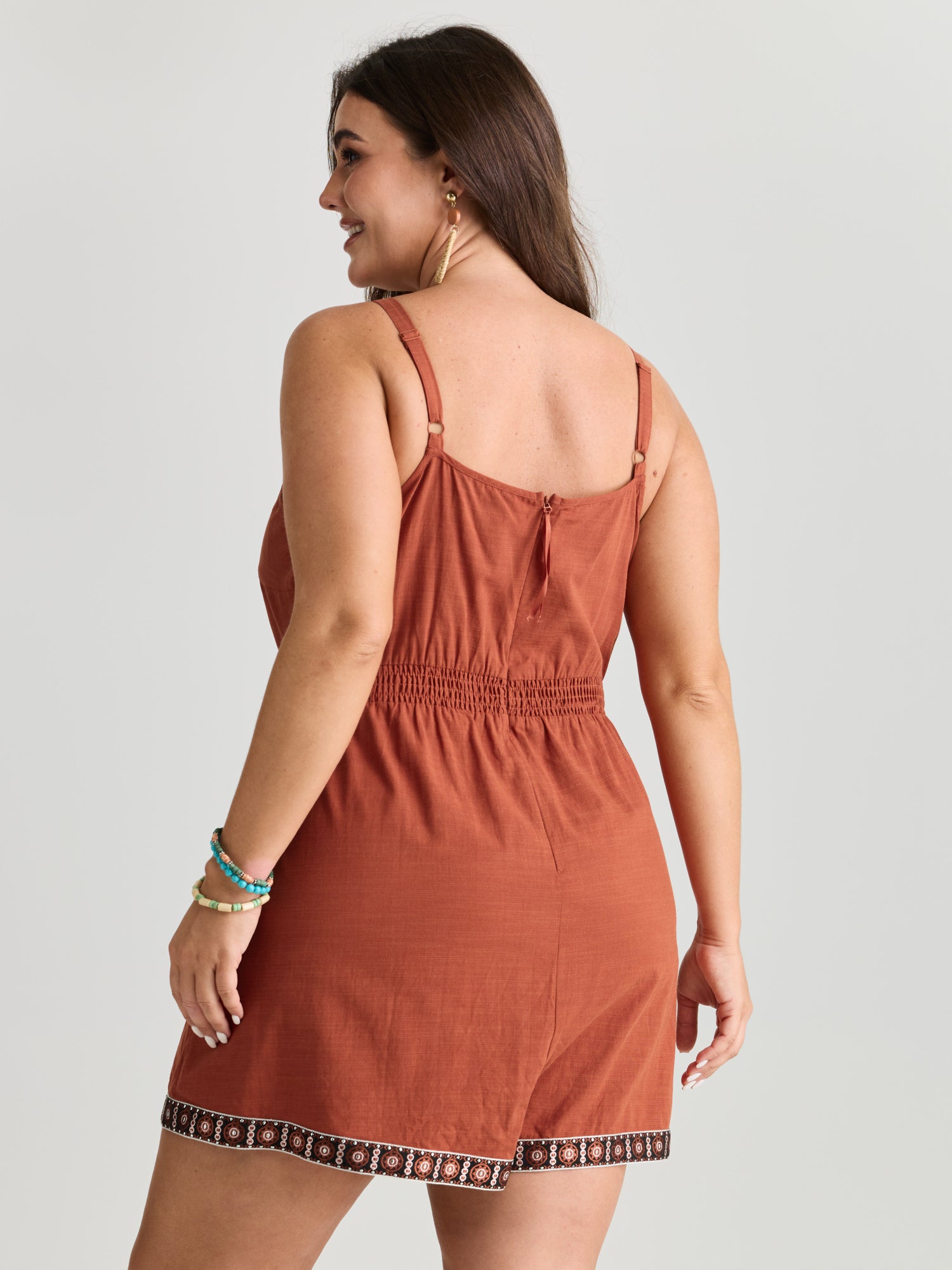 Contrast Edges Surplice Neckline Romper