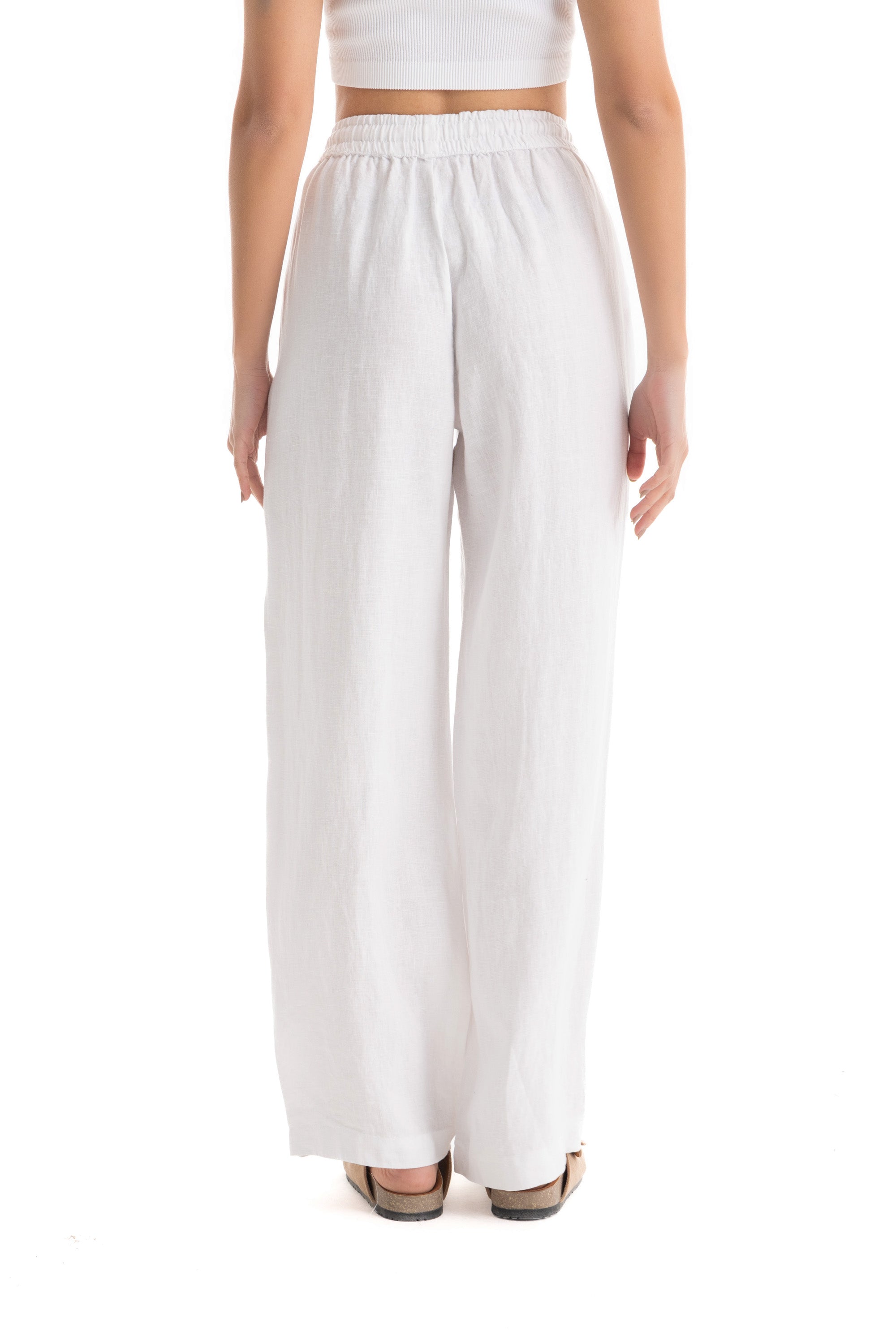 Women's White Linen Pants
