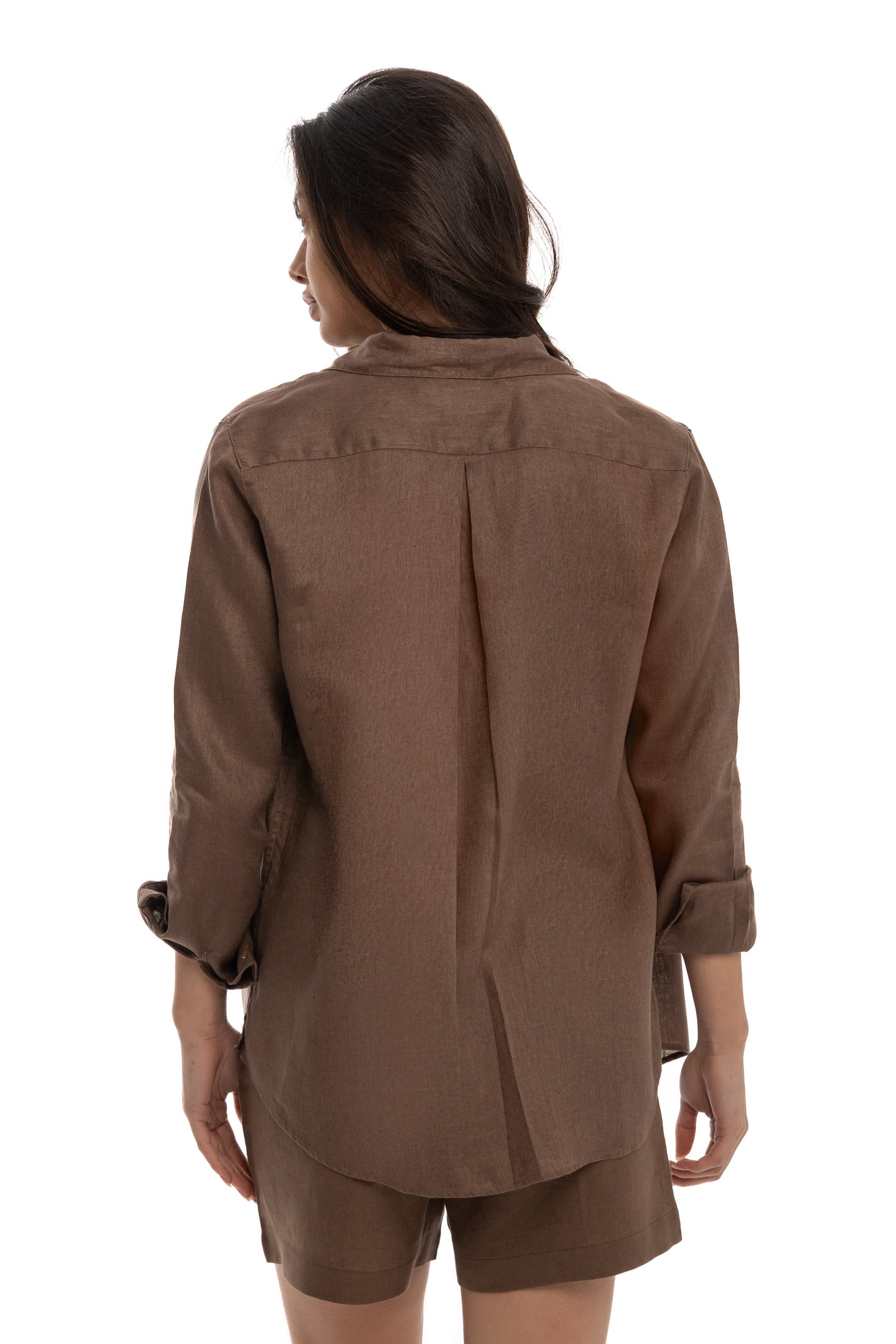 Women's Brown Linen Shirt