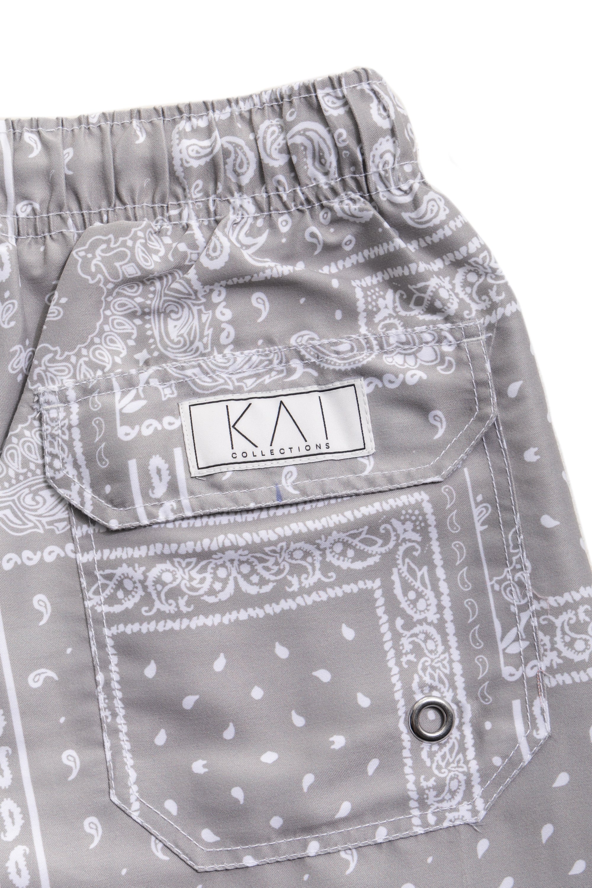Taupe Bandana Swim Shorts