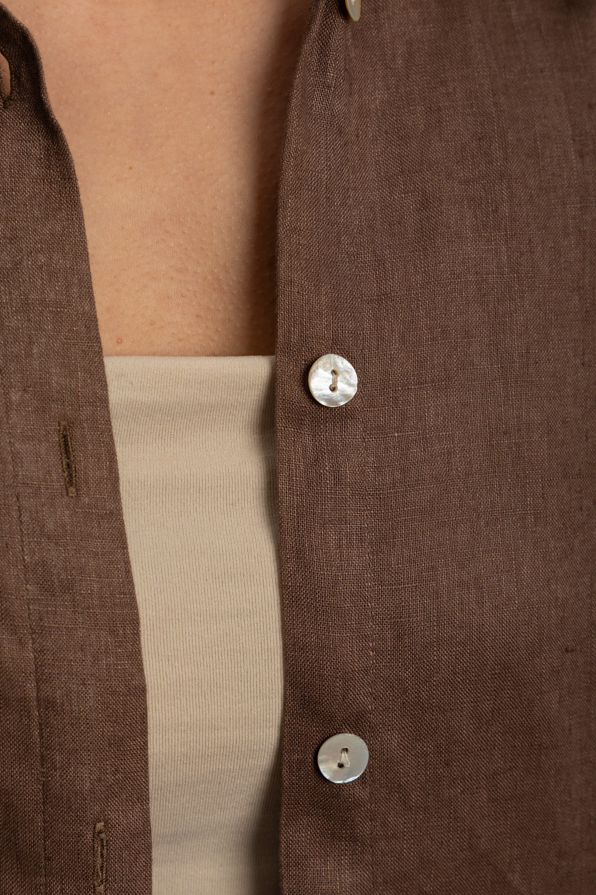 Women's Brown Linen Shirt
