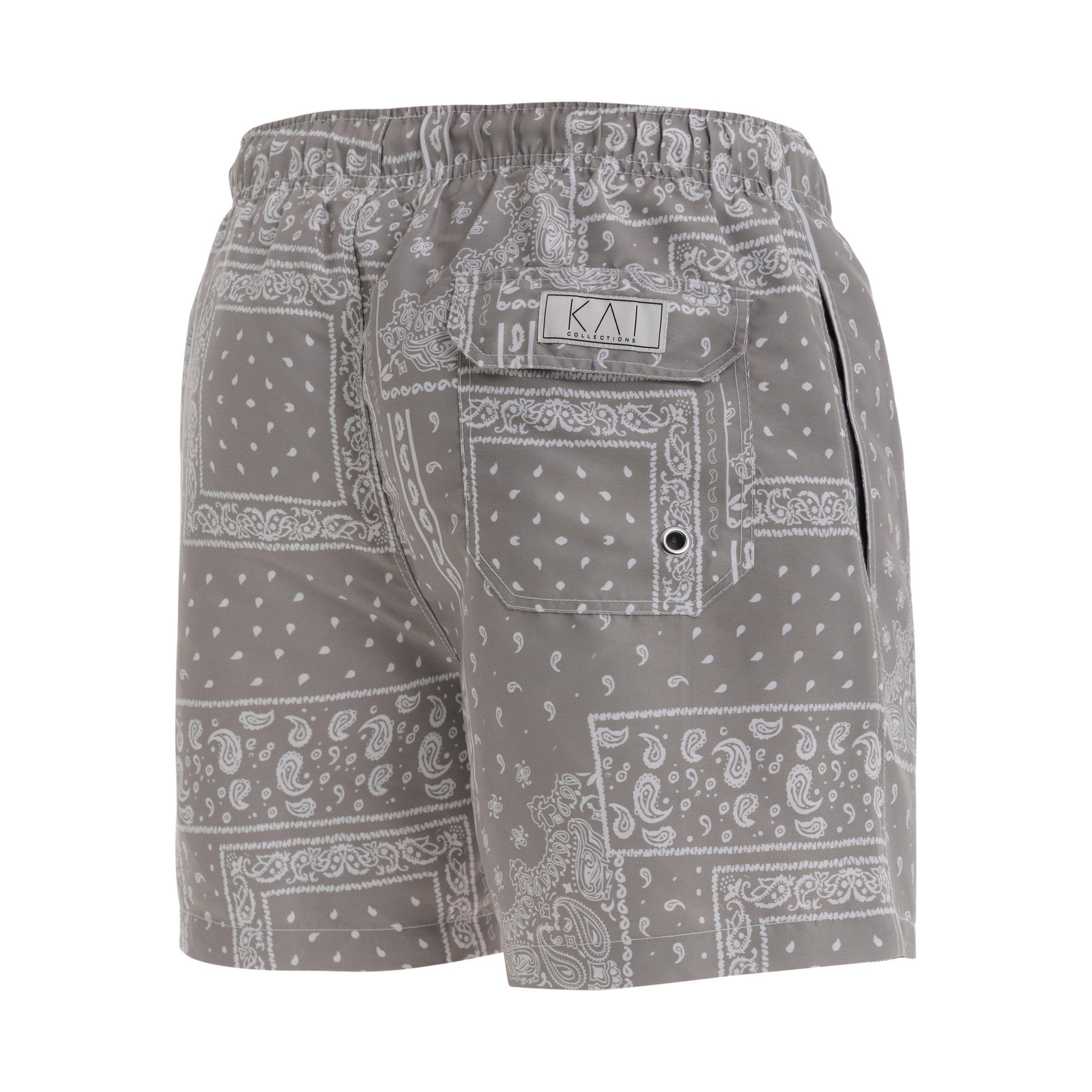 Taupe Bandana Swim Shorts