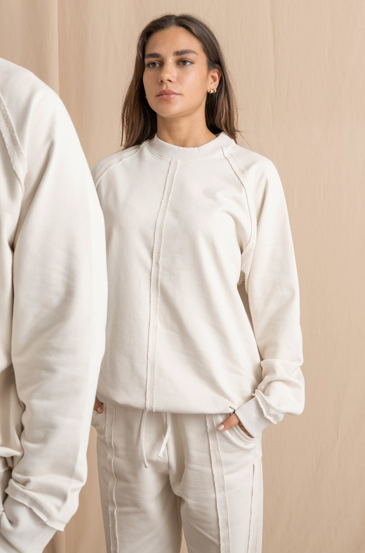 Unisex Off-White Distressed Sweatshirt
