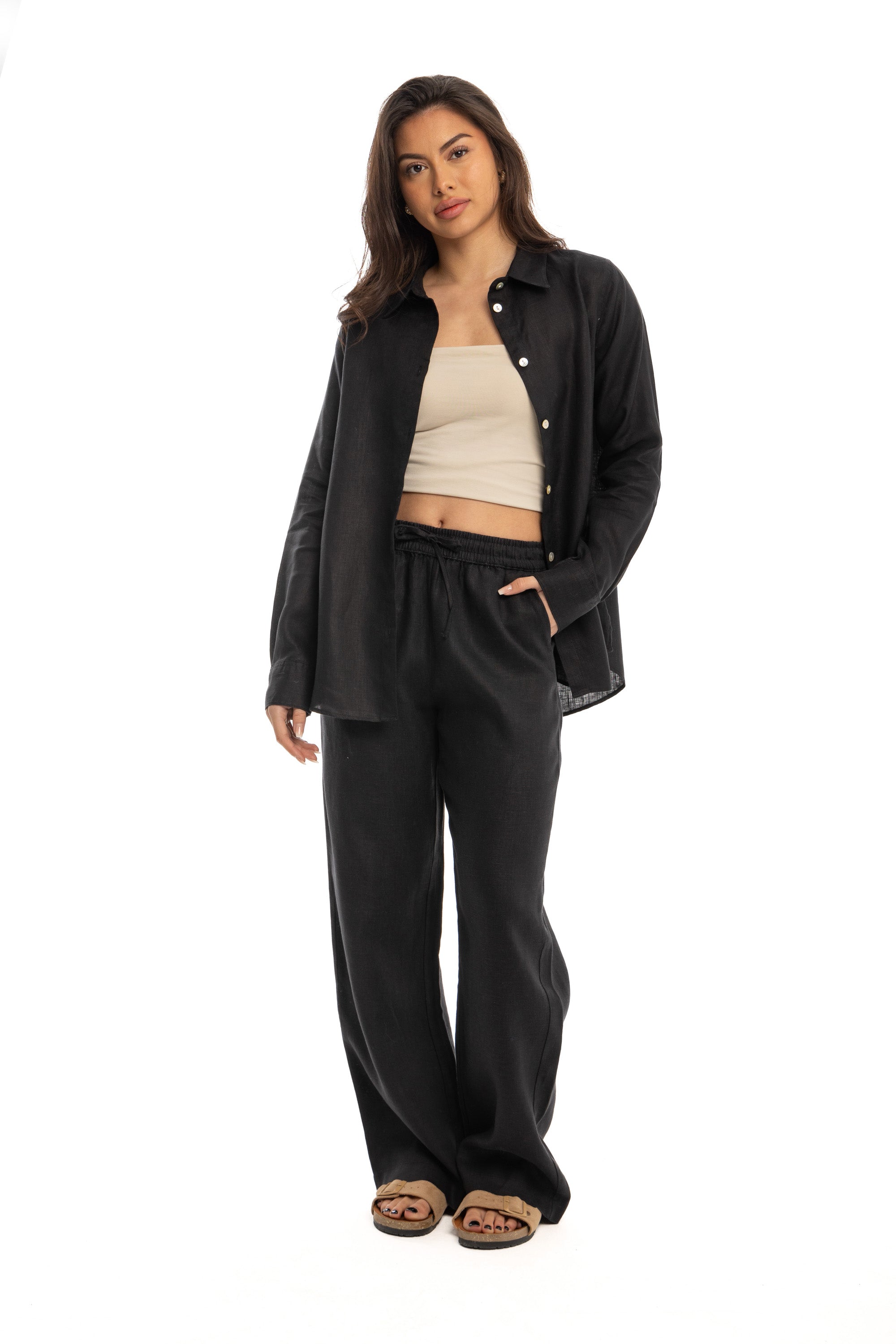 Women's Black Linen Pants