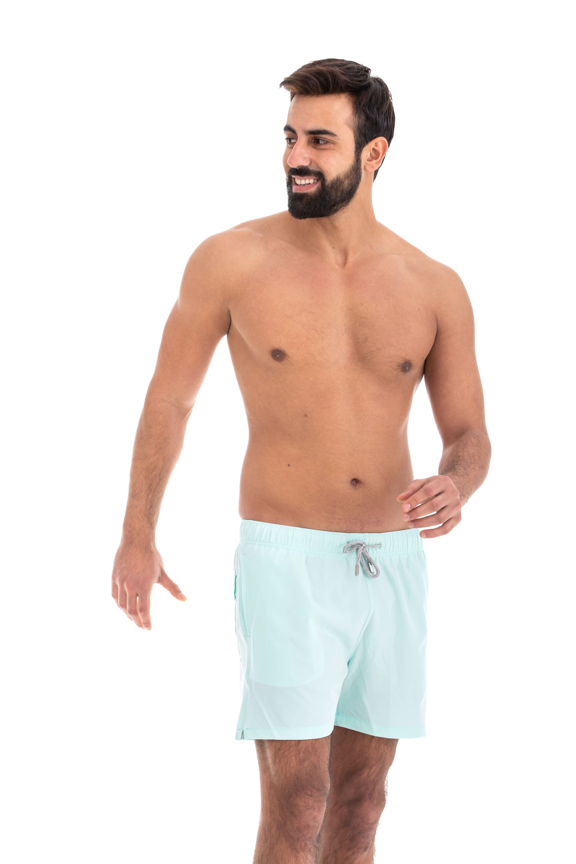 Solid Sky Blue Swim Shorts (4 Way Stretch)